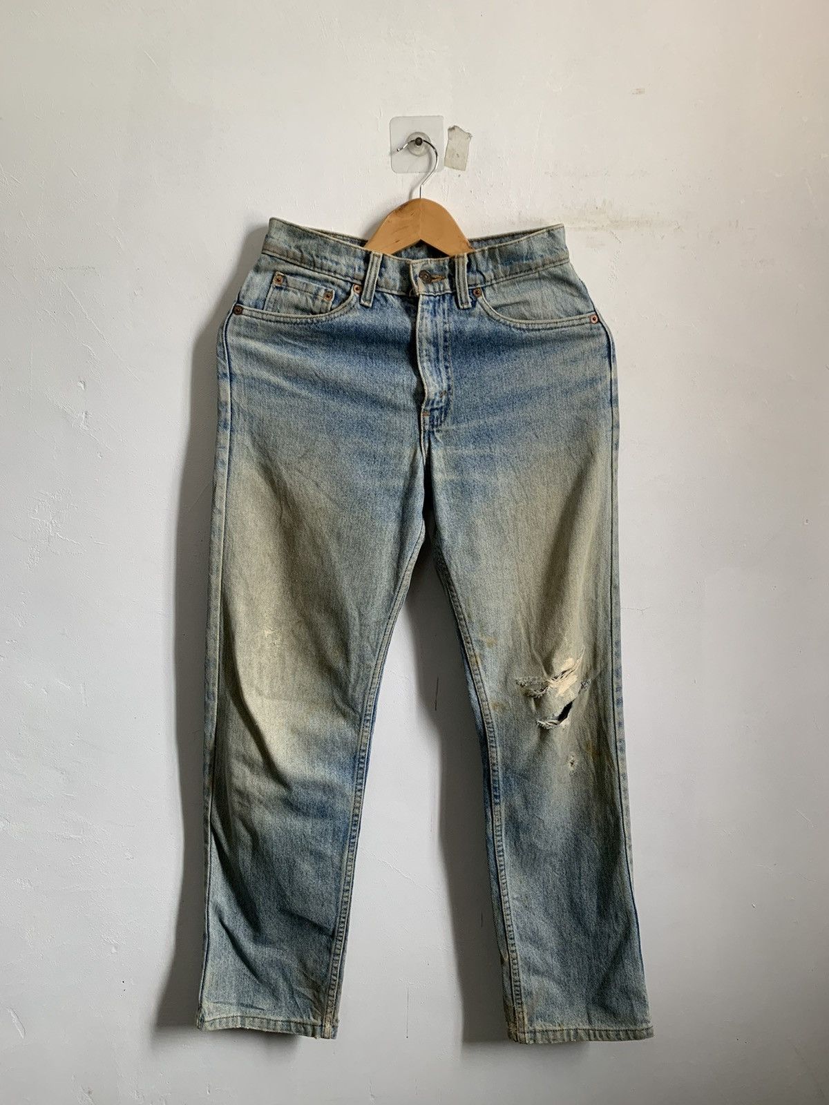 Vintage Levis 510 Stone Wash Distressed Denim Jeans - 1