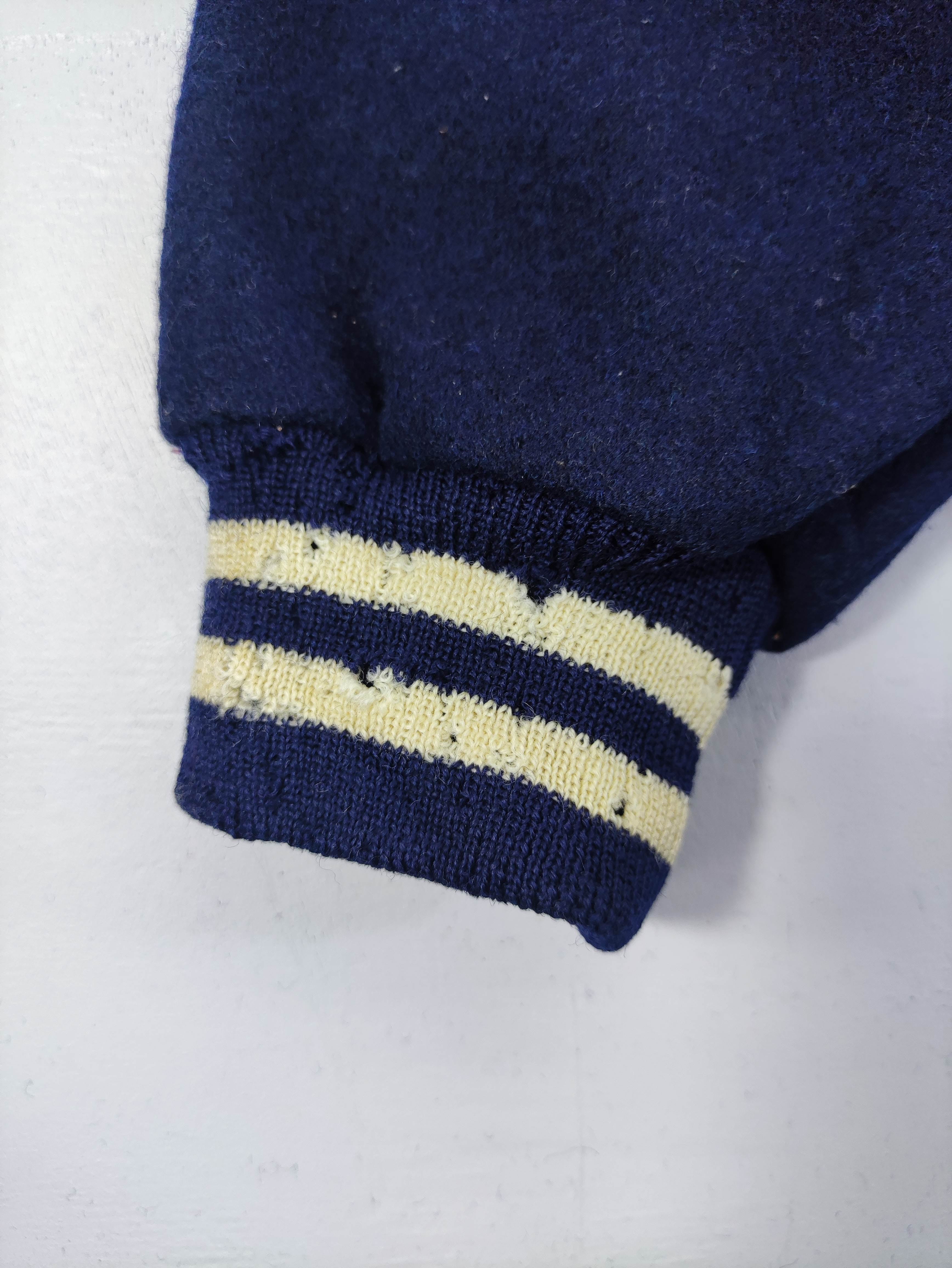 Vintage Chuo Sports Varsity Wool Jacket Snap Button - 4