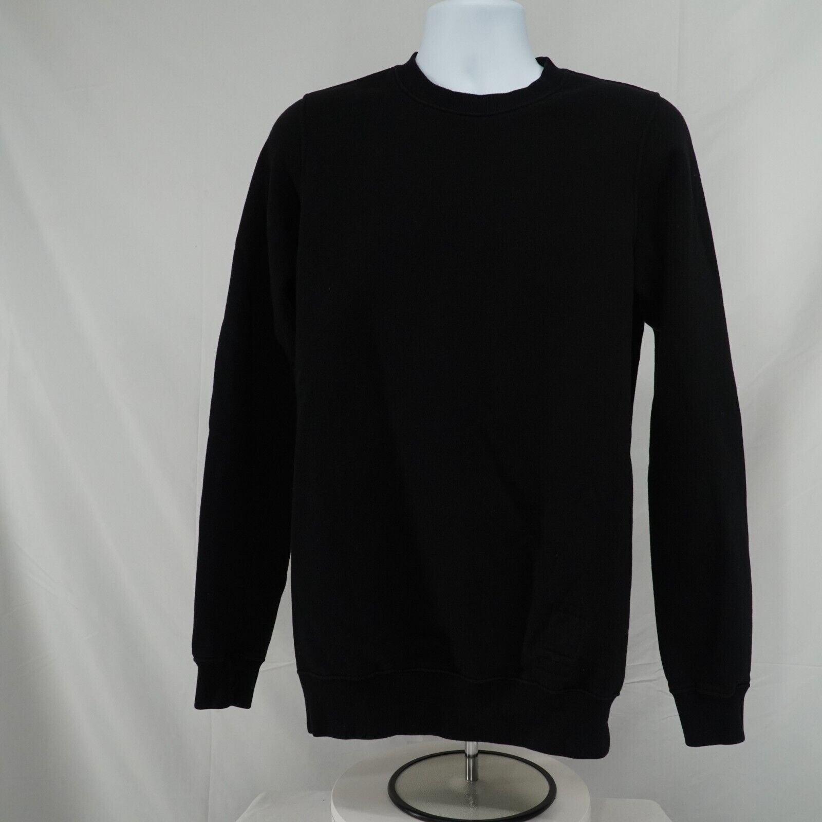 Black Crew Neck Long Sleeve Shirt Cotton - 19