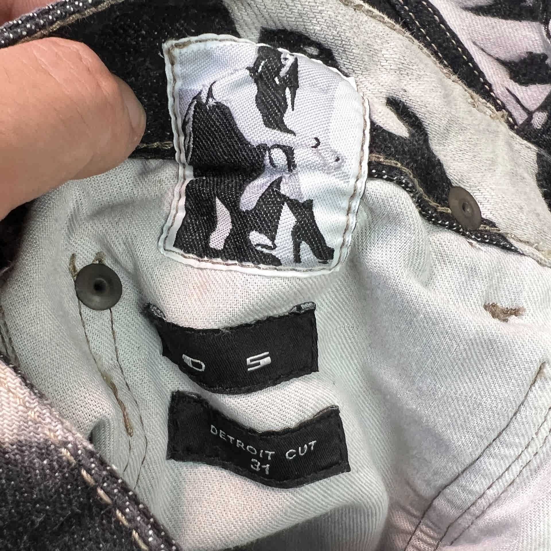 Rick Owens fw16 Bleach Vomit Detroit Cut Denim Jeans - 7