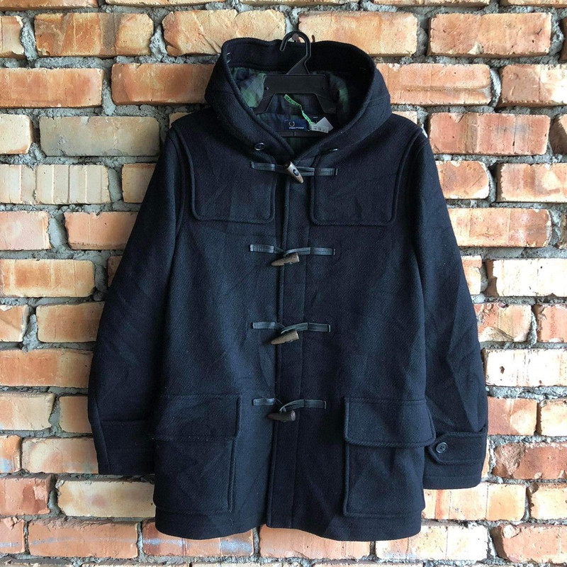 🔥FRED PERRY WOOL DUFFLE COATS JACKET - 1