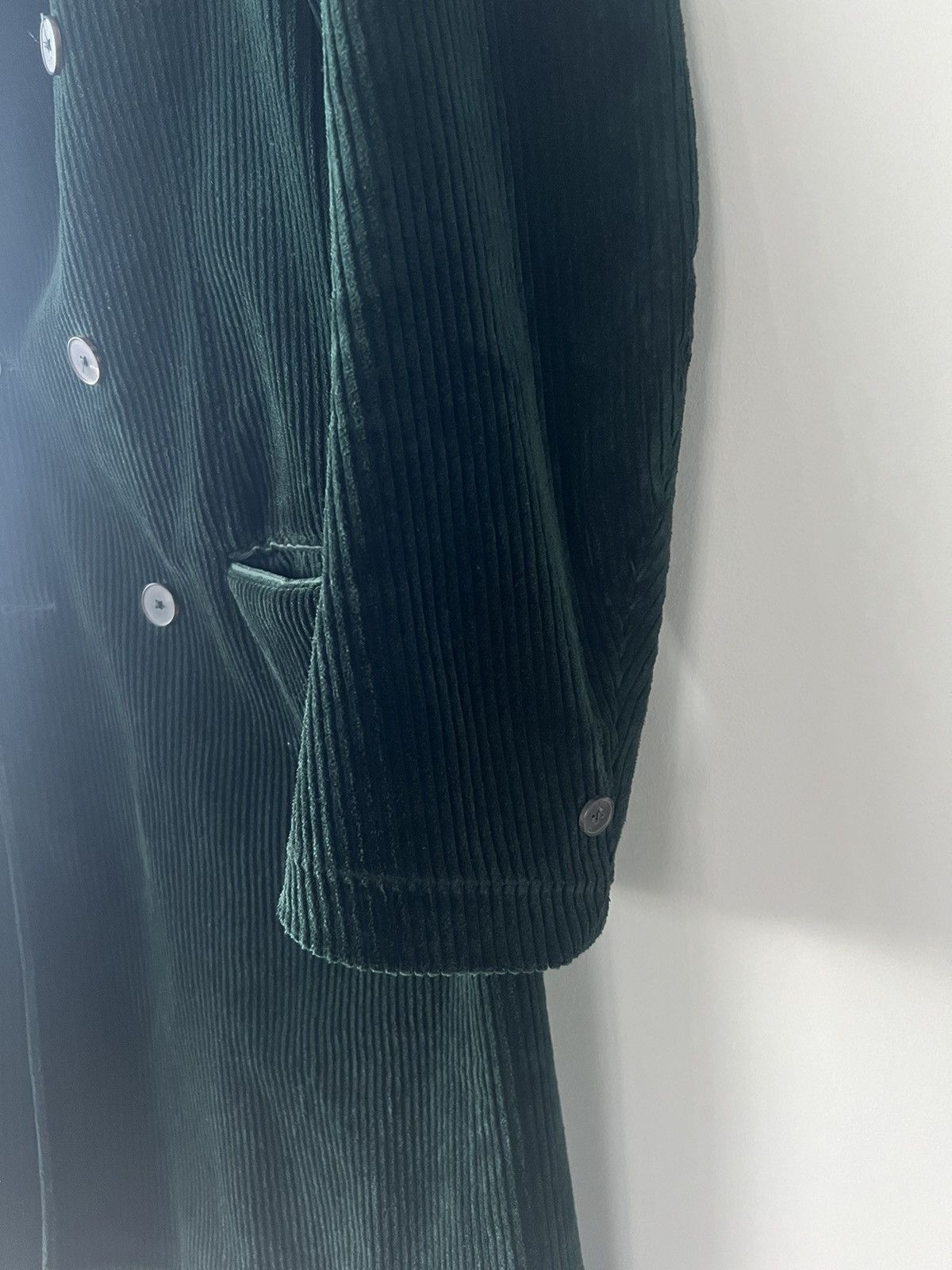 AW15 Emerald Corduroy Double-Breasted Coat - 4