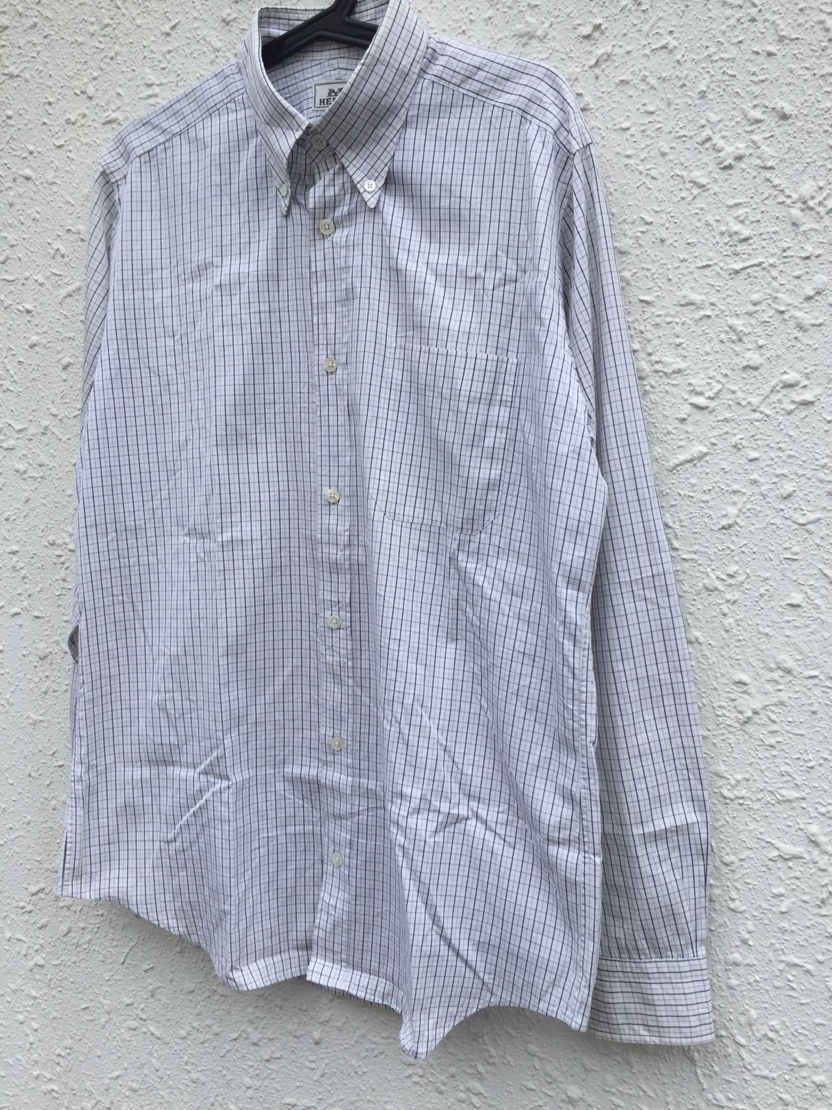 Vintage Hermes Basic Checkered Long Sleeve Shirt - 4