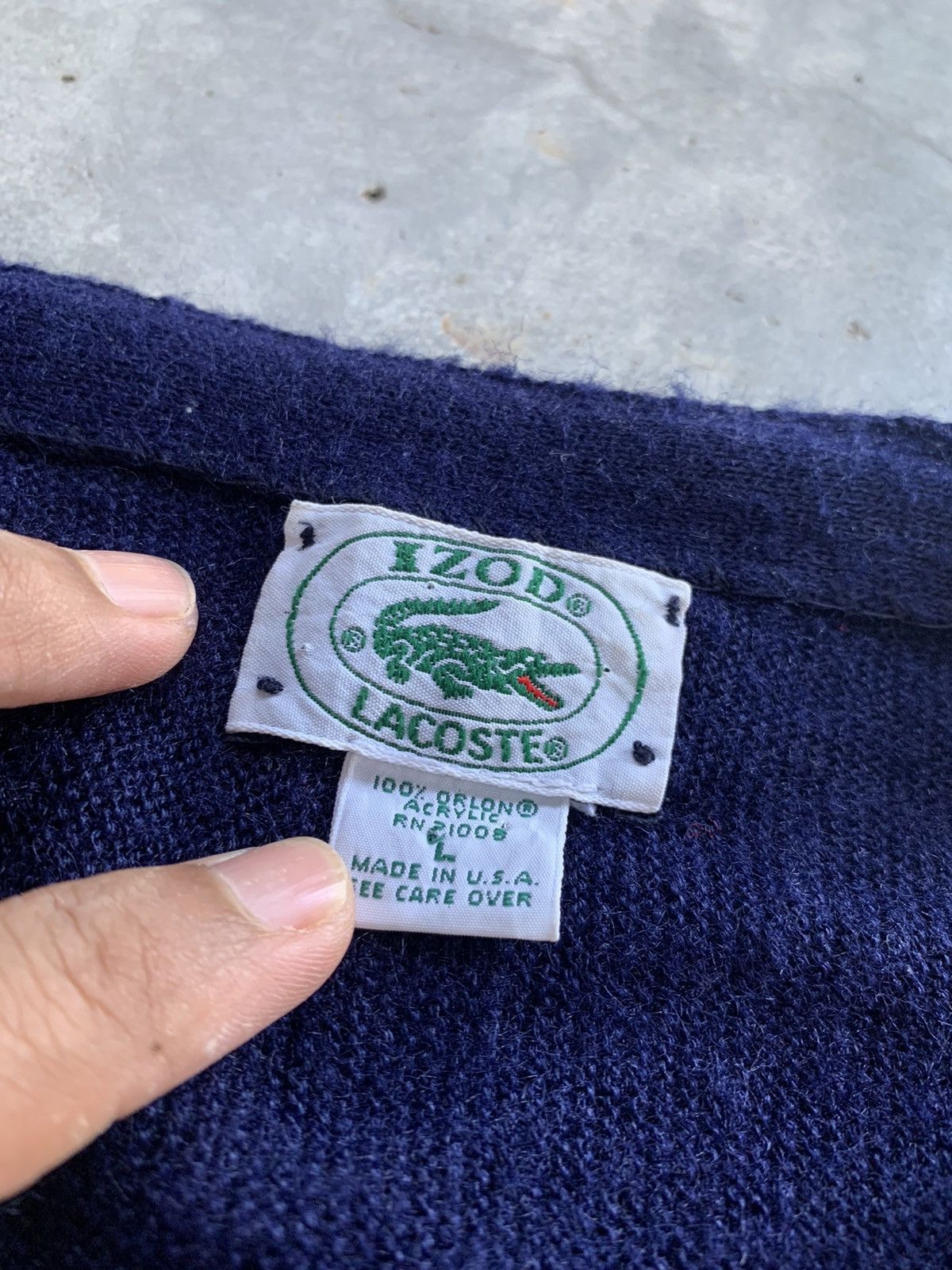 Vintage Lacoste Made In Usa Wool Acrylic Cardigan Jacket - 5