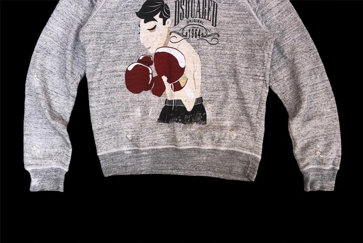 Dsquared2 1964 Boxer Print Distressed Style Sweatshirt - 4