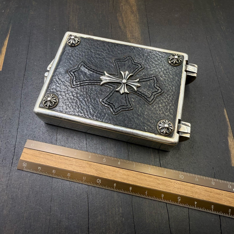 小物 CHROME HEARTS CH CROSS CIGARETTE CASE Chrome Hearts Chrome Hearts Cross Leather Cigarette Case