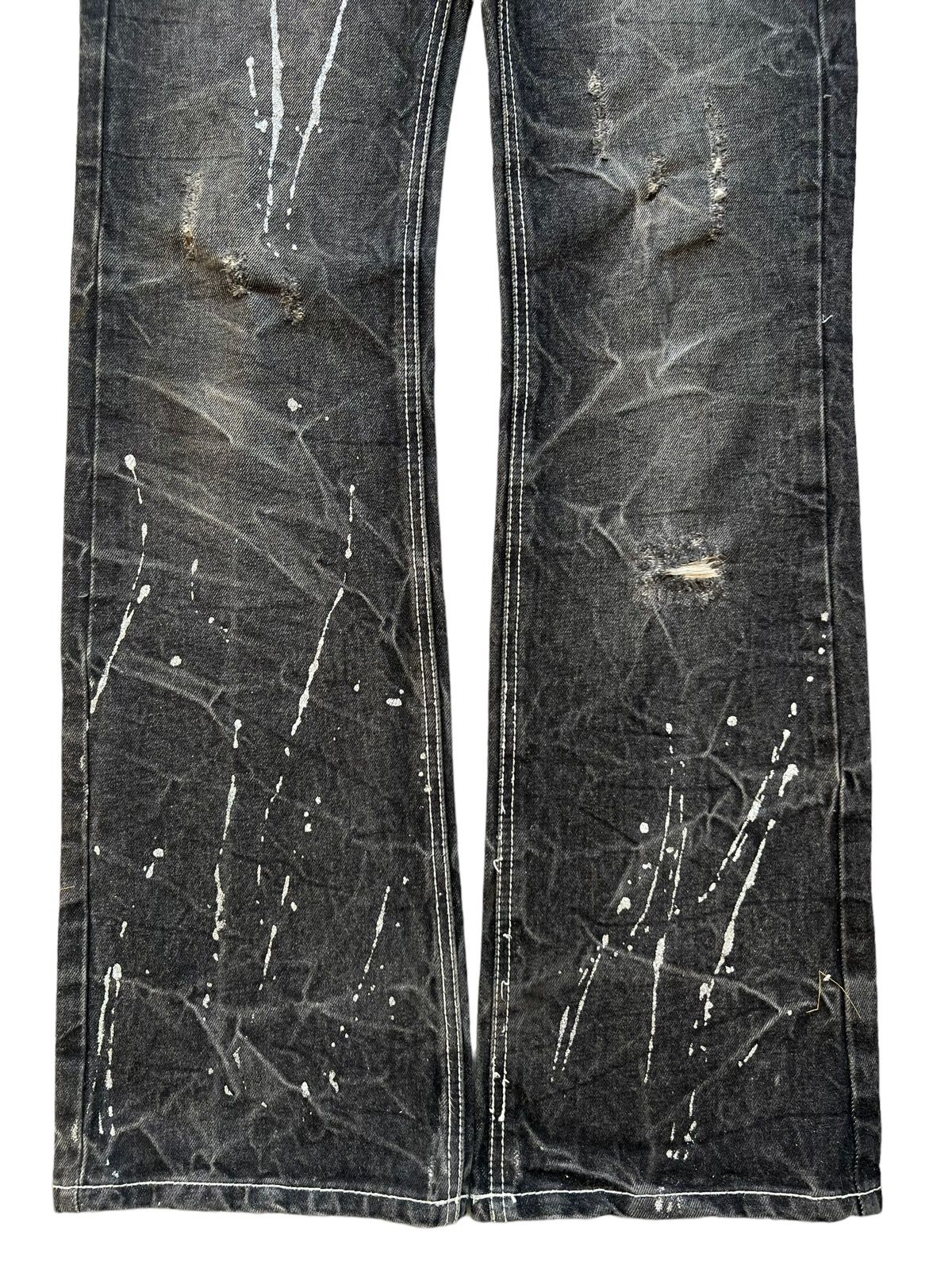 Flare Japanese Brand Bondage Riped Painted Jeans 32x34.5 - 5