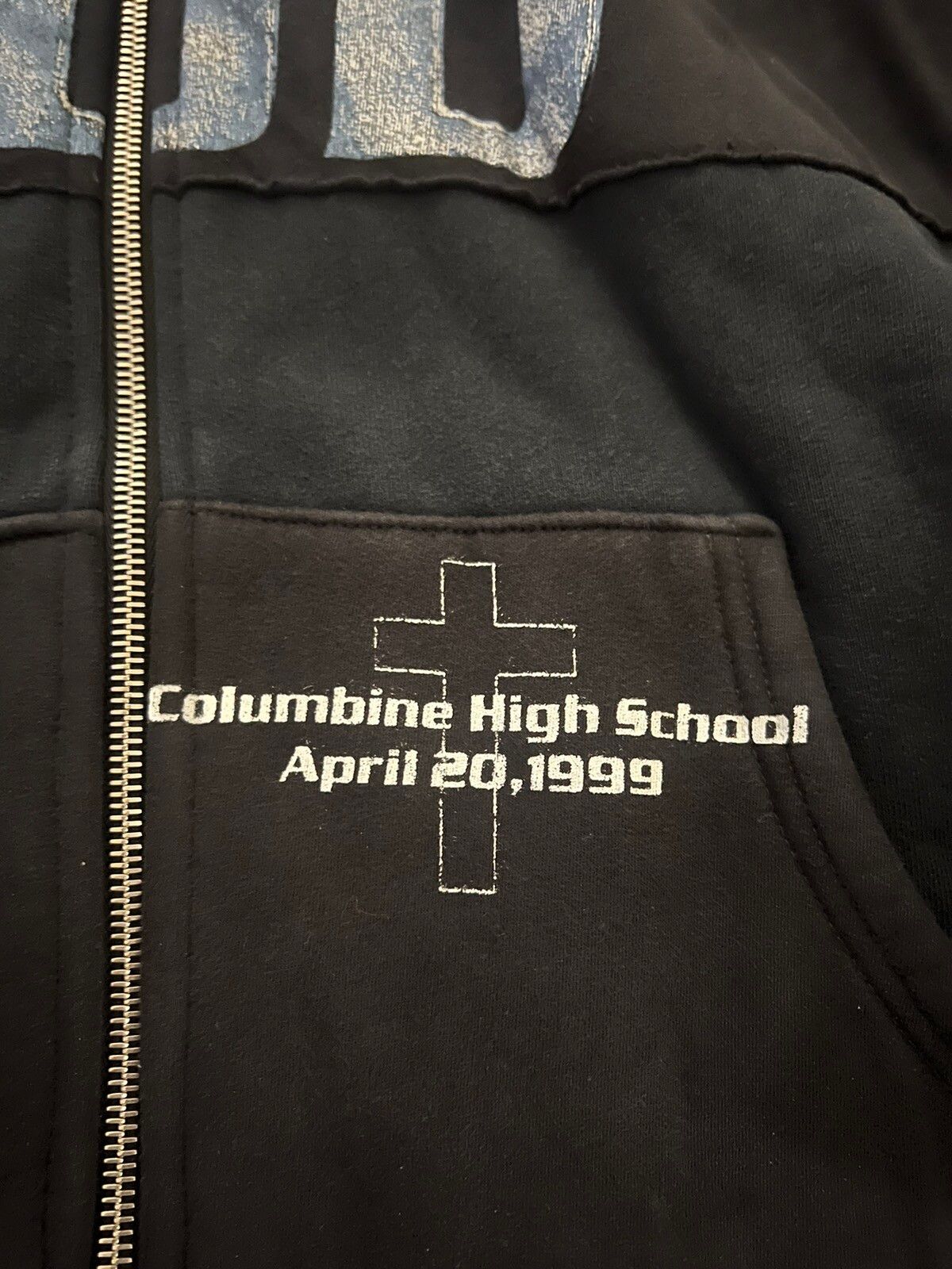 Yes I do believe in god columbine zip up hoodie - 3