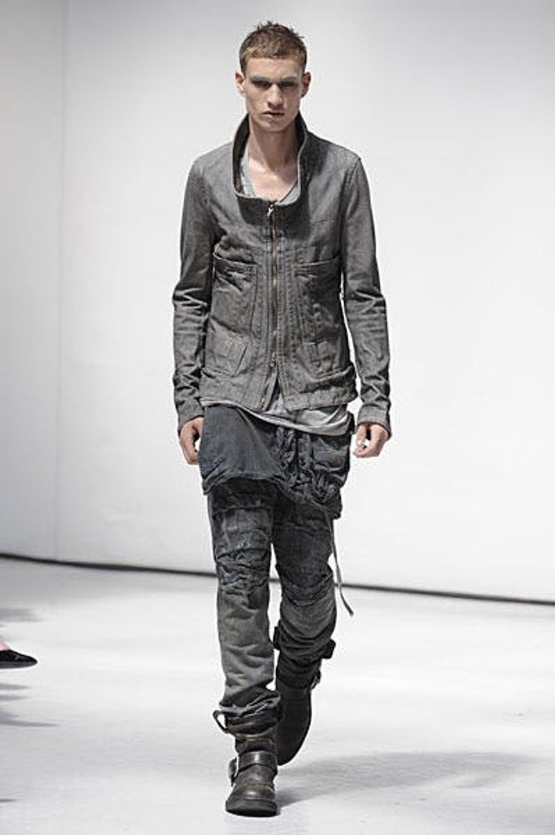 Julius Ss11 Knit Denim Jacket Size 1 (s) Grey Colour julius aw20 