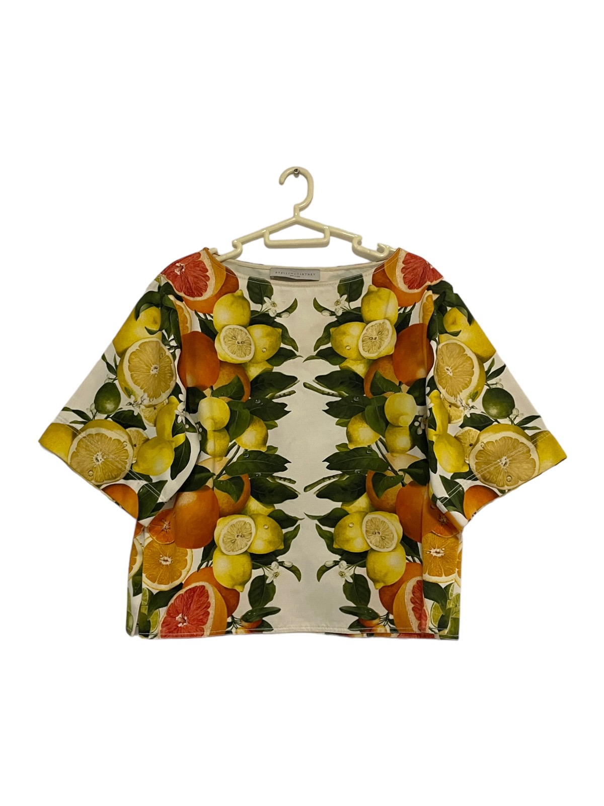 Stella McCartney Citrus-Print Oversized Cropped T-Shirt - 2