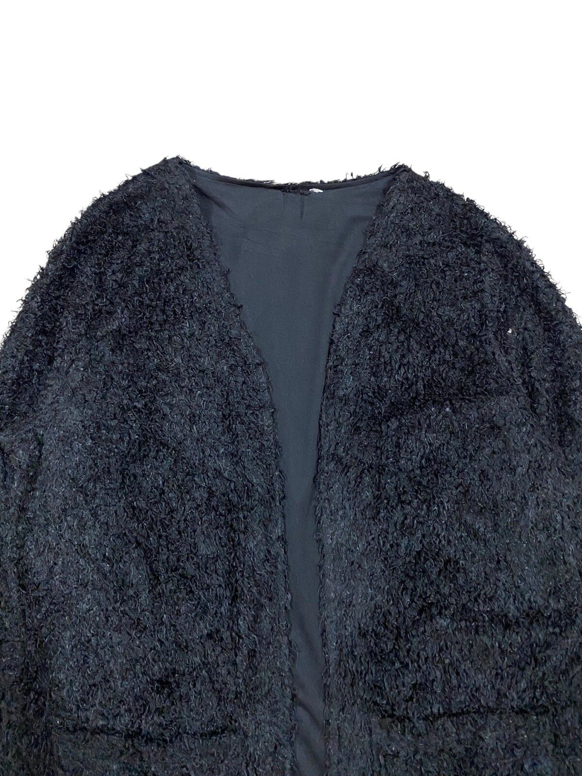 Style🌑V-Neck Open Cardigan Fluppy Faux Fur Jacket - 3