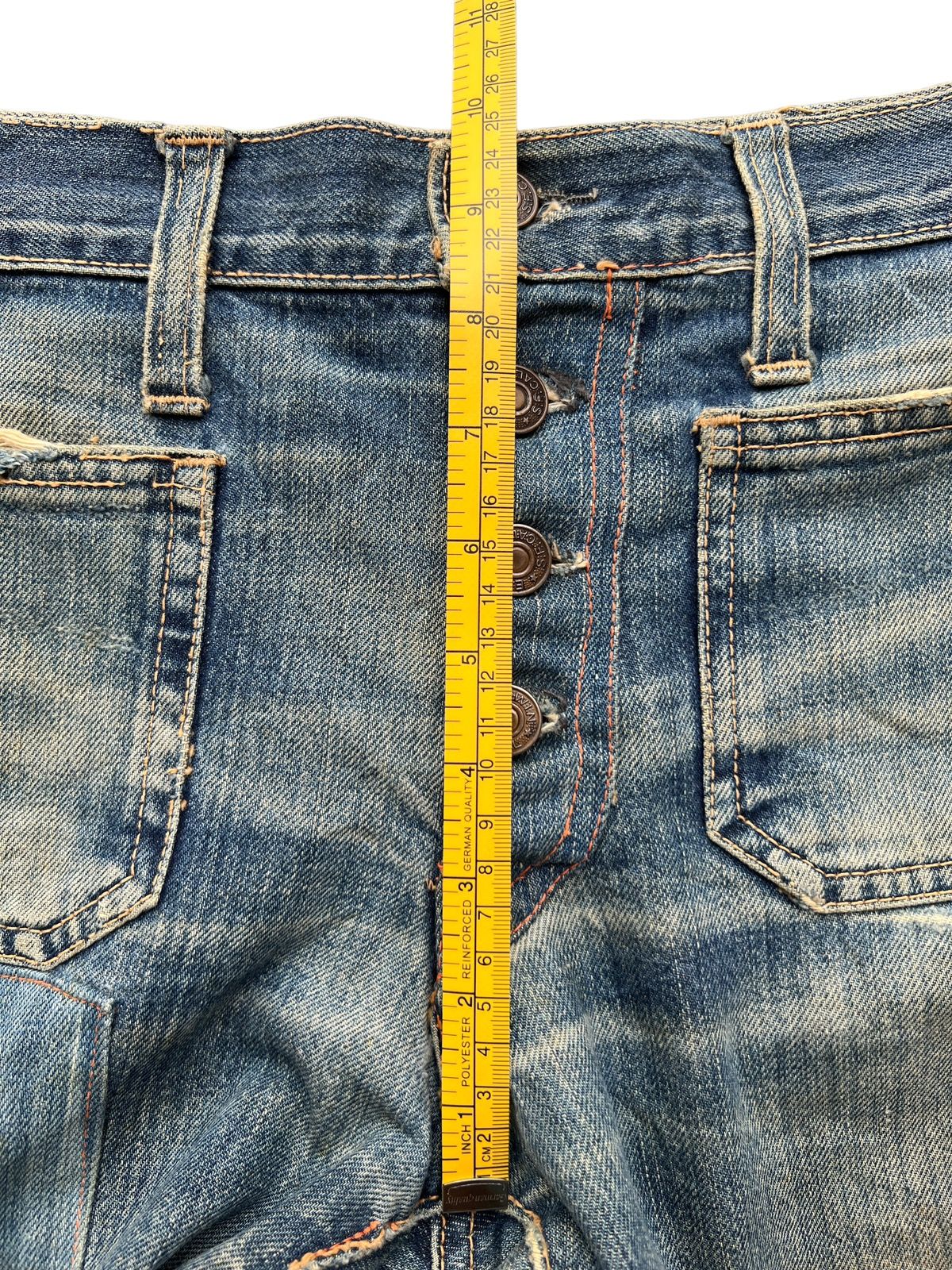 Hype - Vintage 80s Edwin Bushpant Patchwork Distressed Flare Jeans - 15