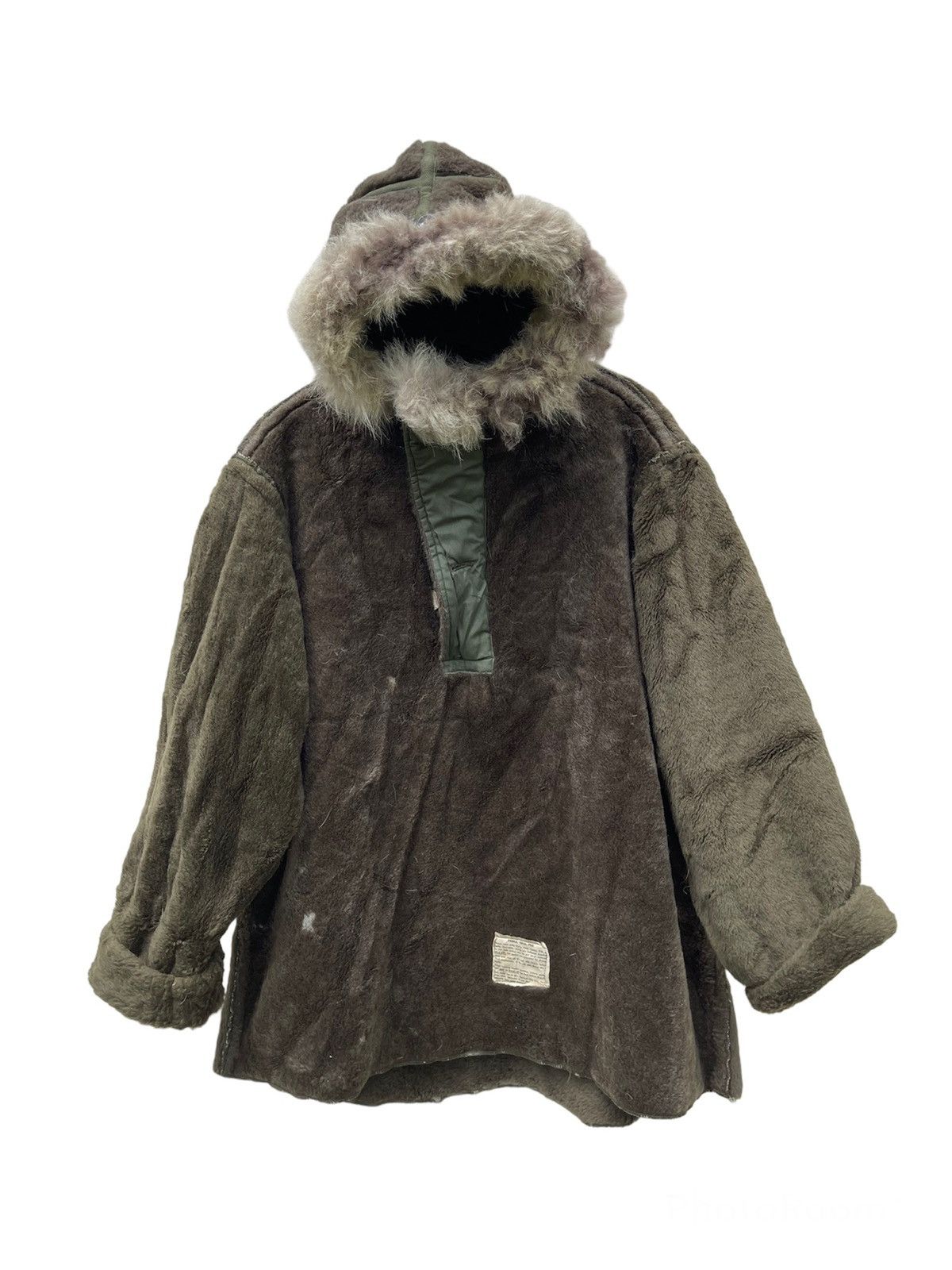 VINTAGE 1940’s WWII US ARMY PILE FIELD PARKA FUR HOOD JACKET - 1