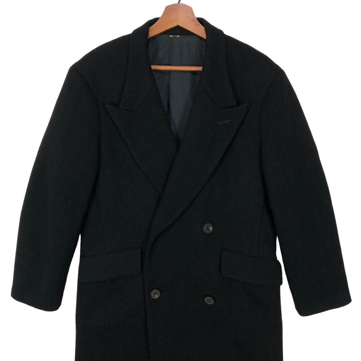 Black Double Collar Coat - 2