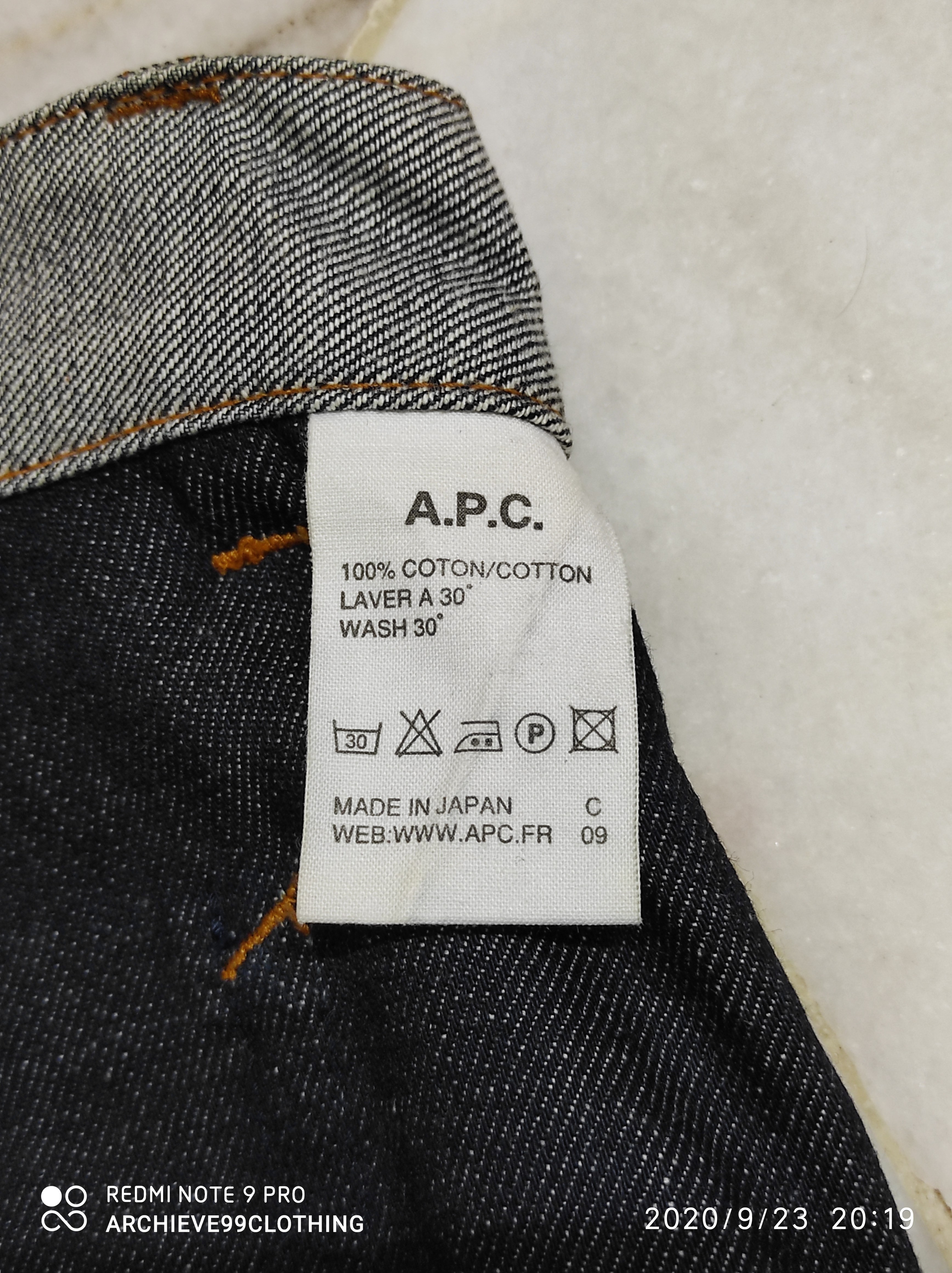 A.P.C Rue De Fleurus Paris ete 1990 Reverse Denim pants - 4