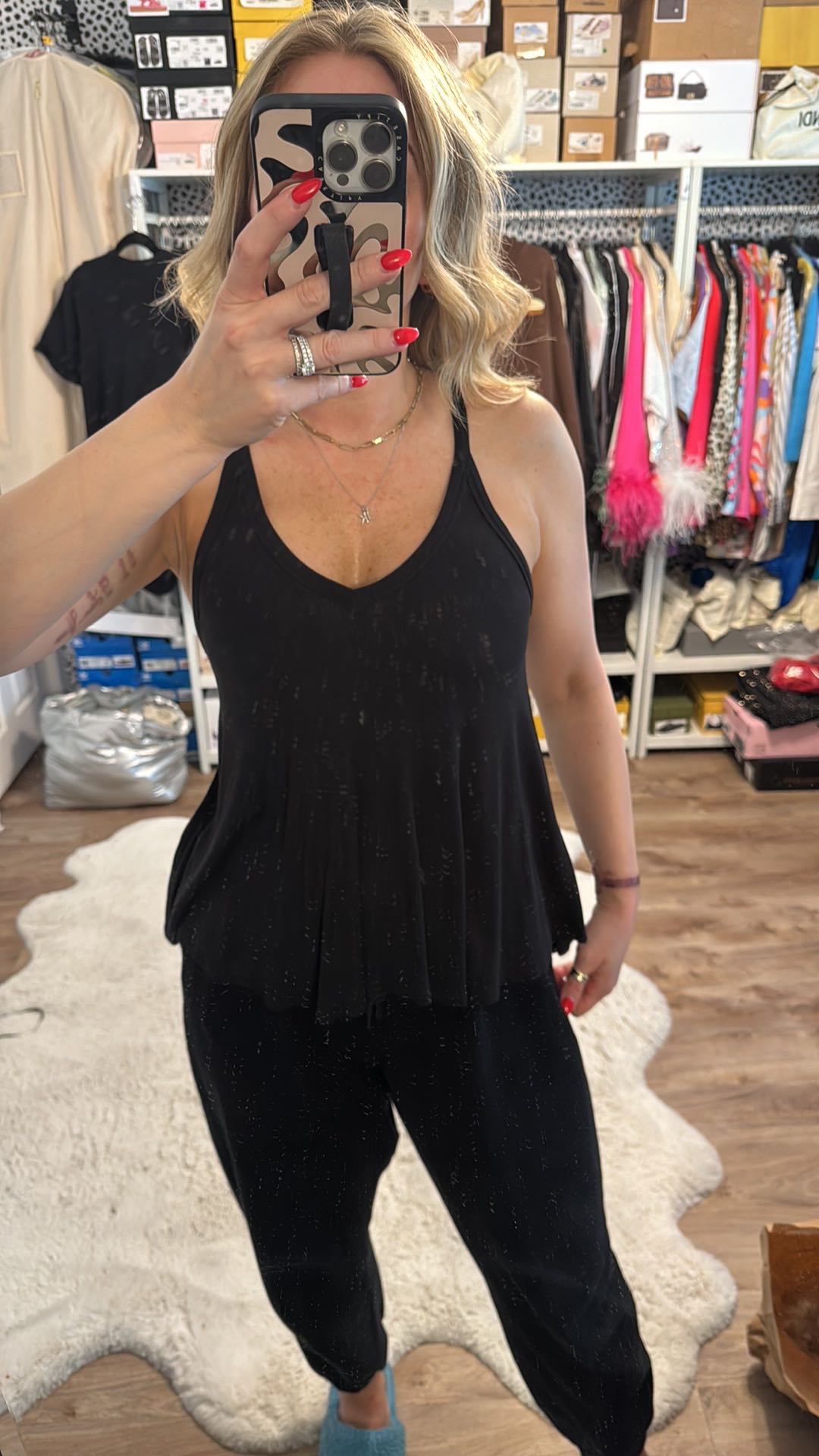 Vintage Havana Ribbed Racerback Swing Tank - 4
