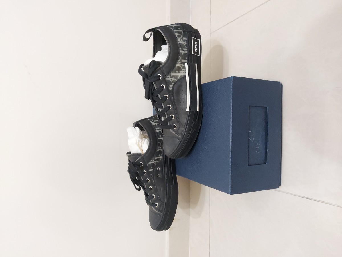 Black B23 Oblique Low Sneakers - 4