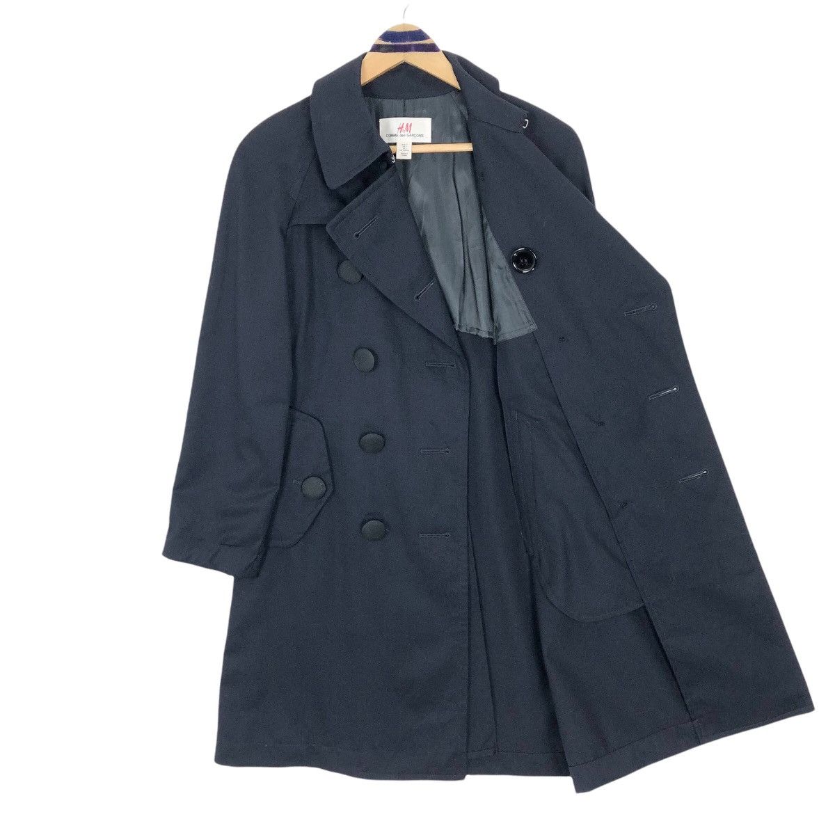 Comme Des Garçons X H&M Trench Coat Cotton Double Breasted - 8