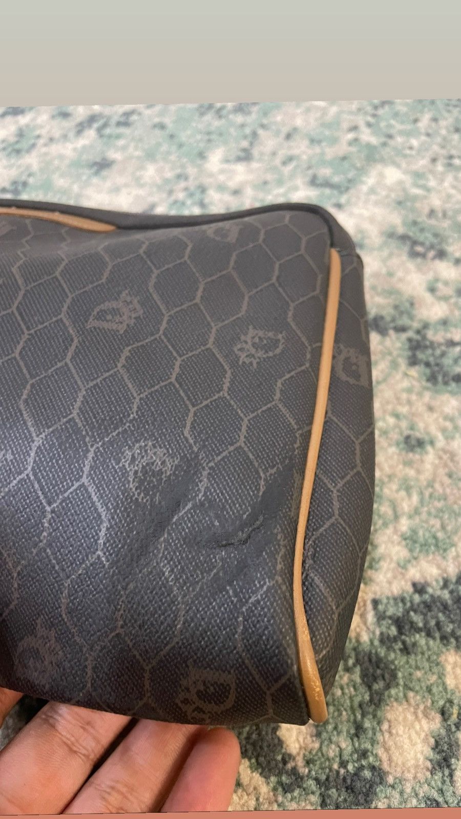 Dior Honey Comb Monogram Leather Clutch Bag - 5