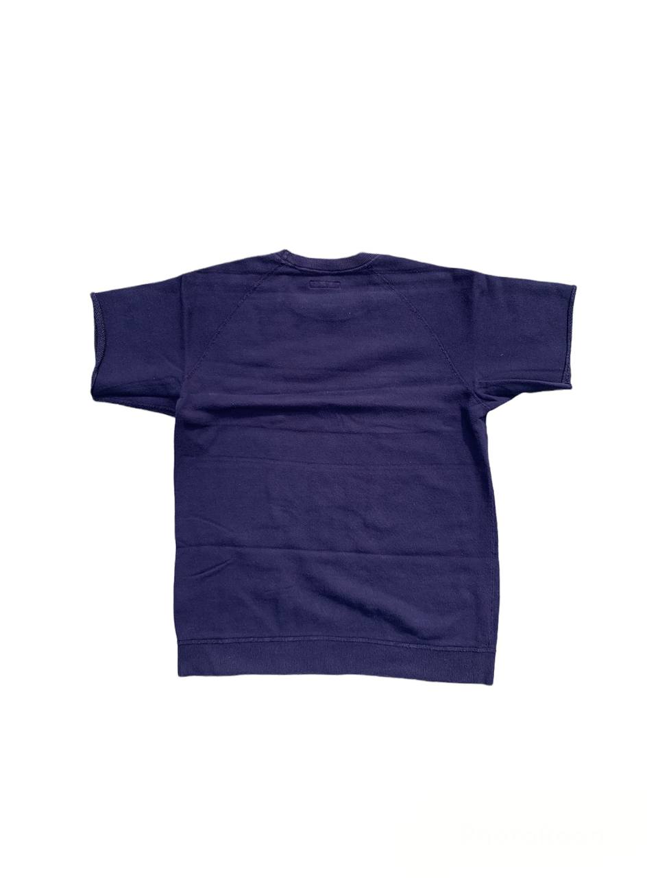 Vintage Blue Blue Japan Indigo Short Sleeve Sweatshirt - 2