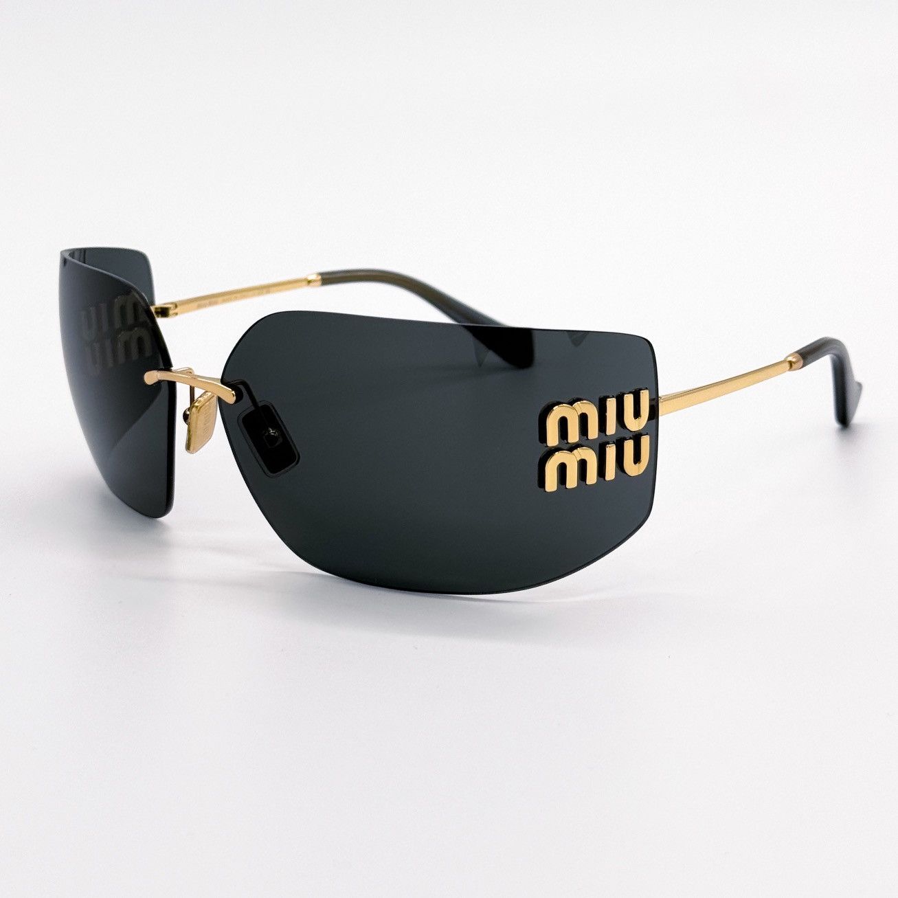 NEW SMU54Y 5AK5S0 MIU MIU DARK GREY WOMEN SUNGLASSES WRAP - 3