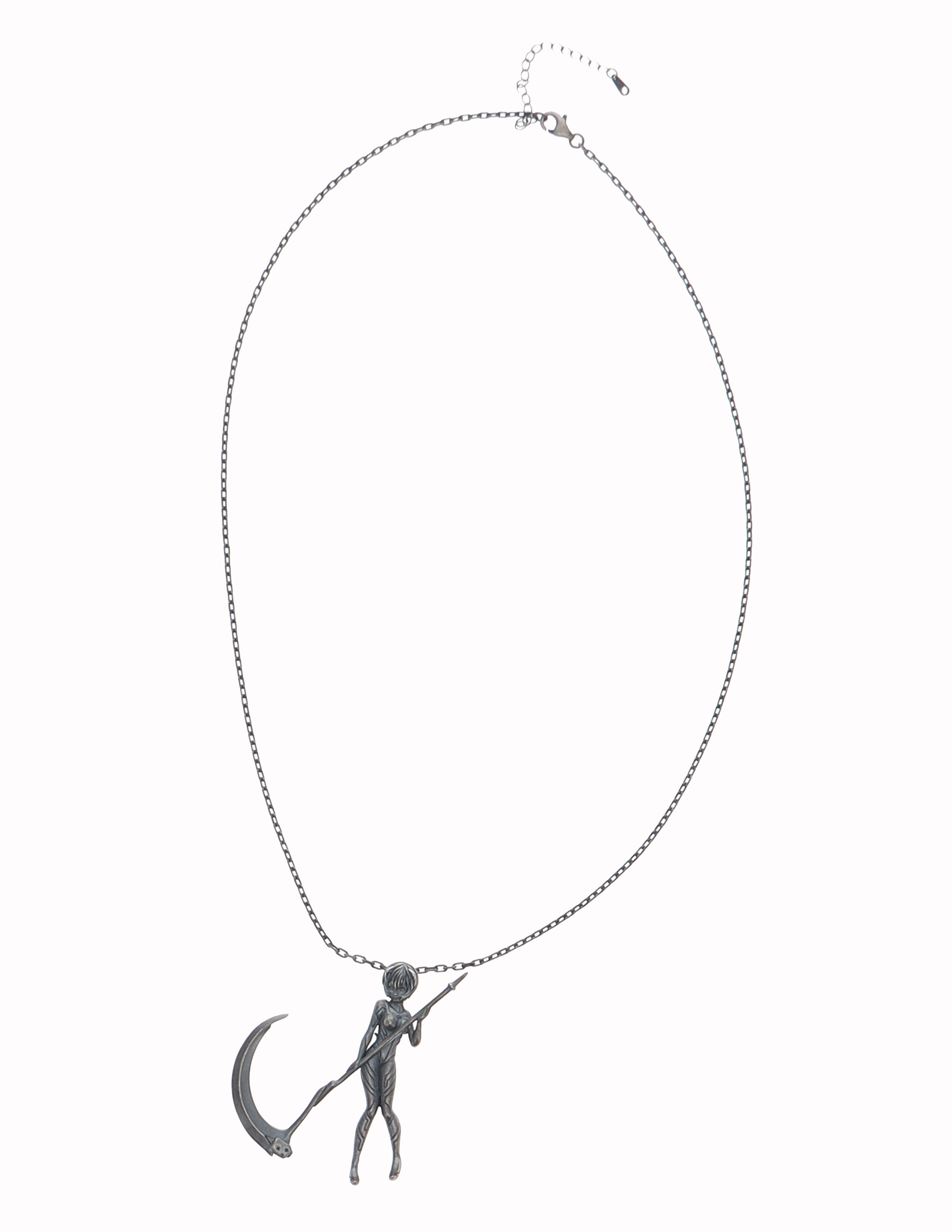 Rough Simmons Evangelion Silver Scythe Necklace - 3
