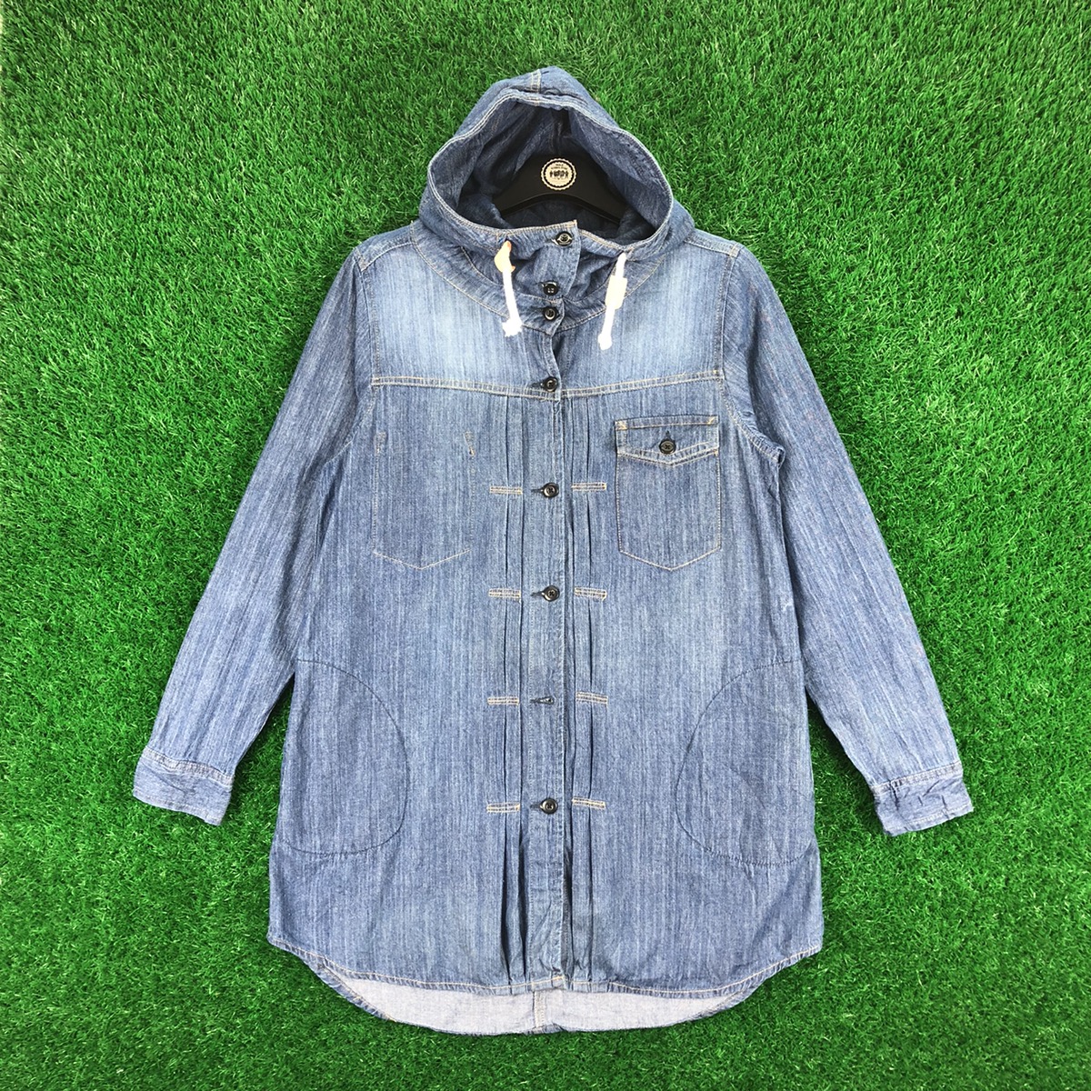Archival Clothing - Long Blouse Hoodie Denim Button up by Quelle Chance - 1