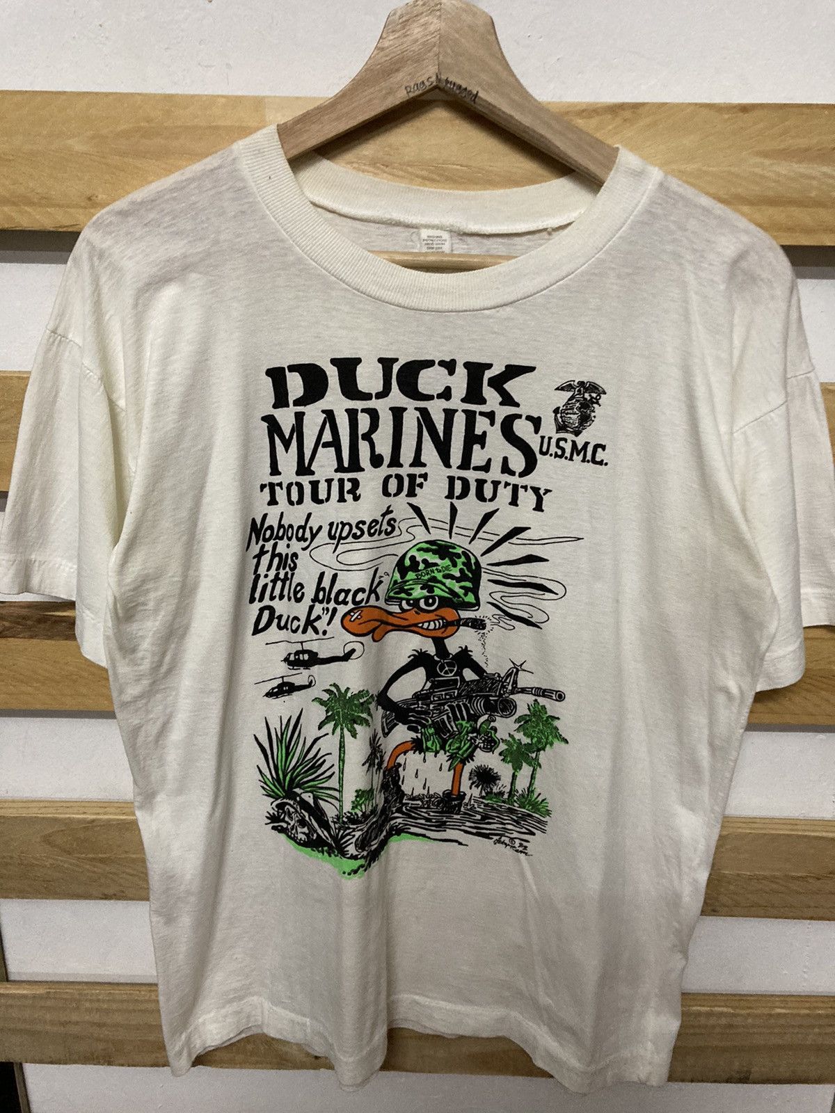 Vintage 80s USMC Duck Marines Tshirt - 2