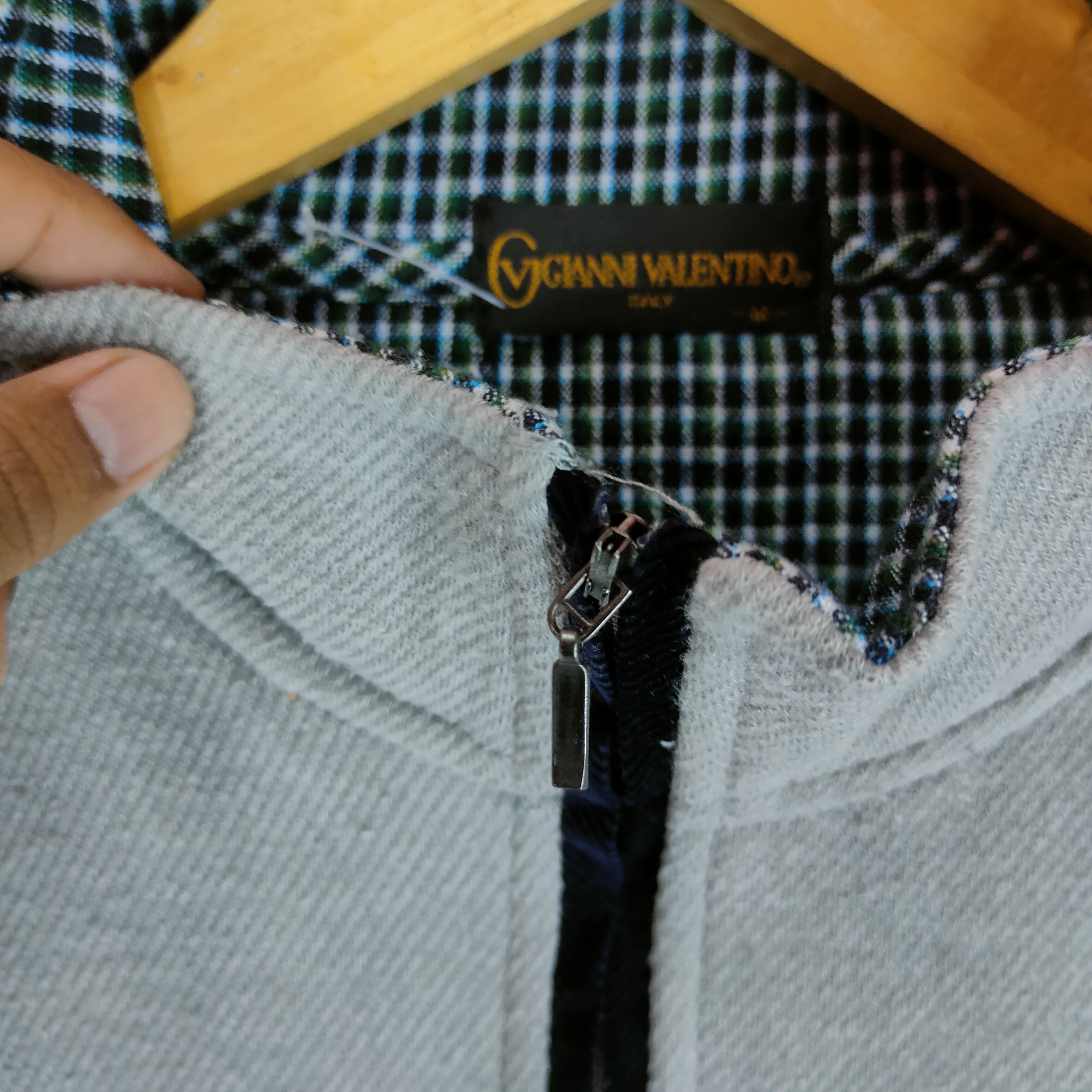 Gianni - GIANNI VALENTINO Embroidery Logo Pocket Fleece Sweatshirt - 4