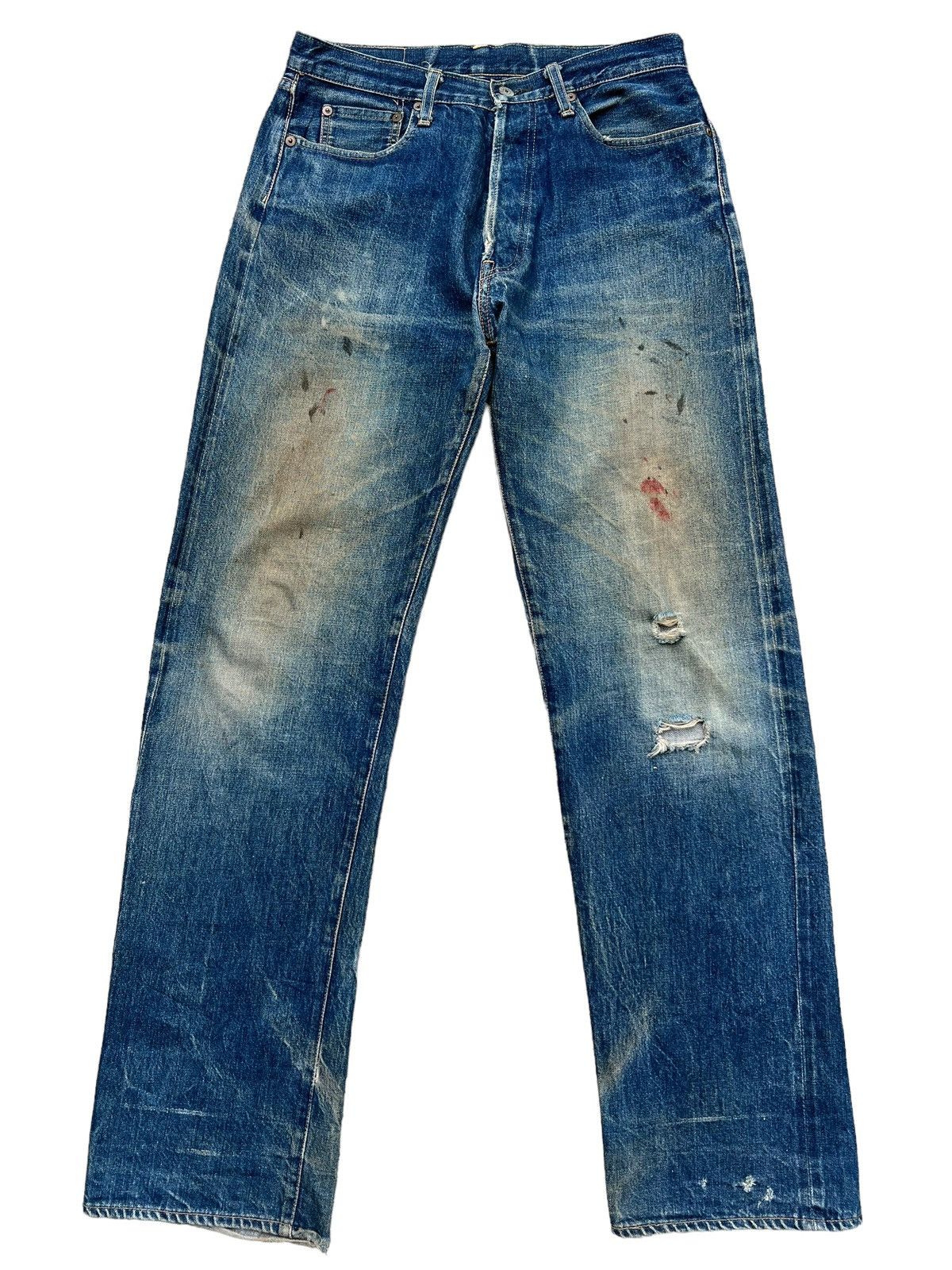 Vtg Beams Plus Japan Selvedge Distressed Mudwash Denim Jeans - 2