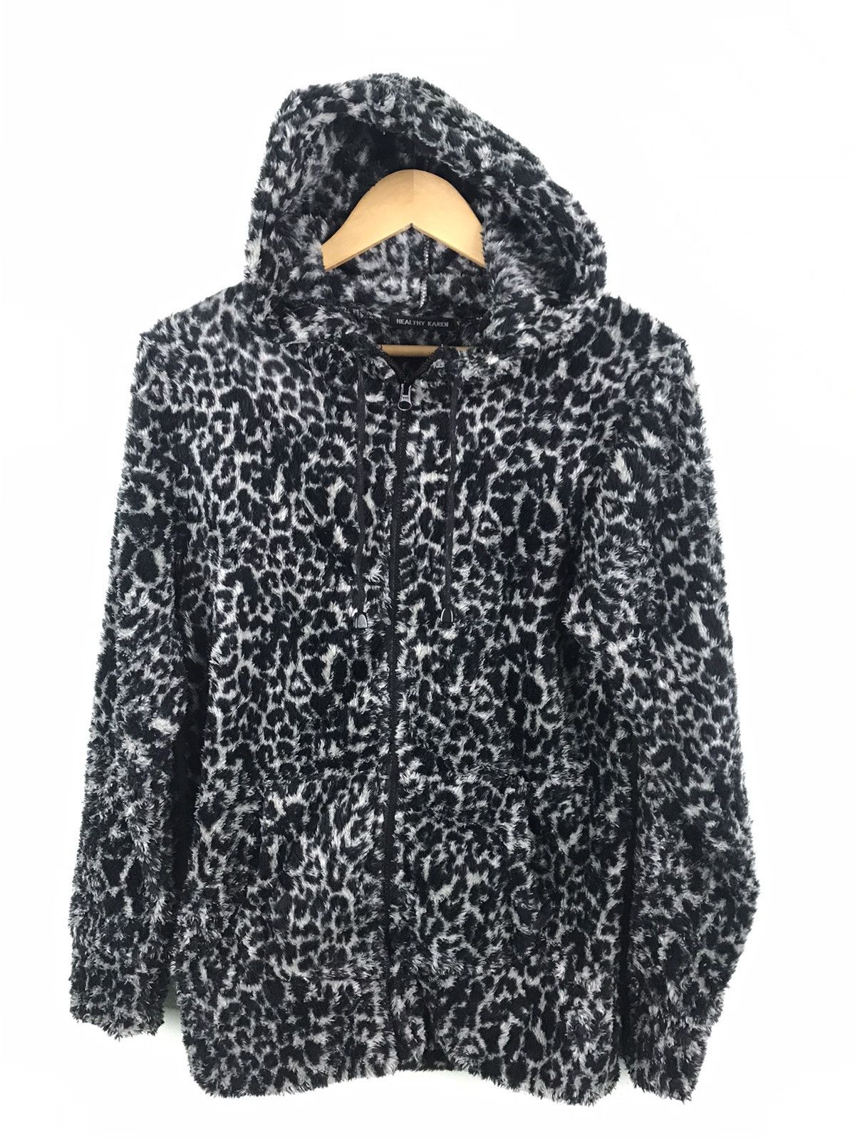 Japanese Brand - Healthy Karen Leopard faux fur hoodie - GH1119 - 1