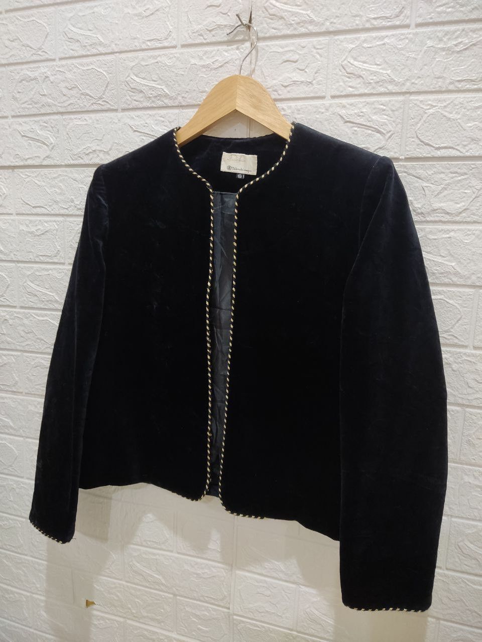 Archival Clothing - TAKASHIMAYA Japan Velvet Suede Crop Top Suit Coat Jacket - 4