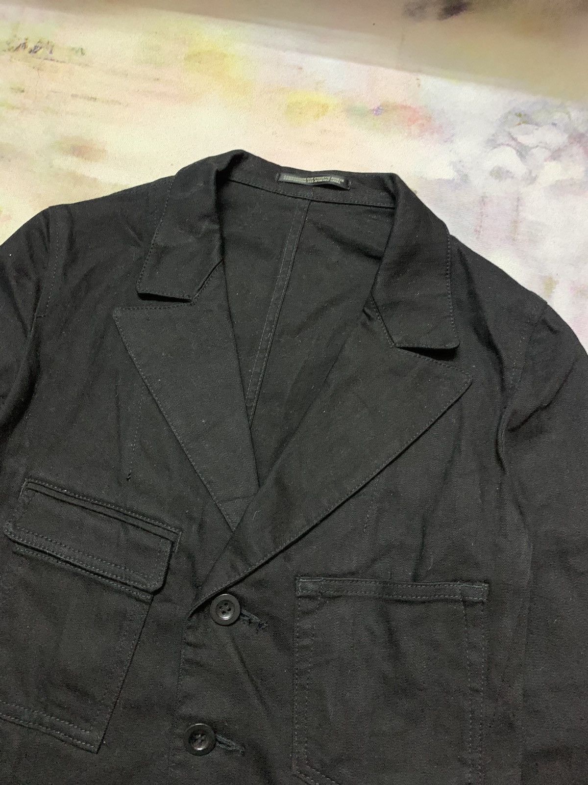 Yohji Yamamoto +NOIR Cropped Denim Chore Jacket - 6