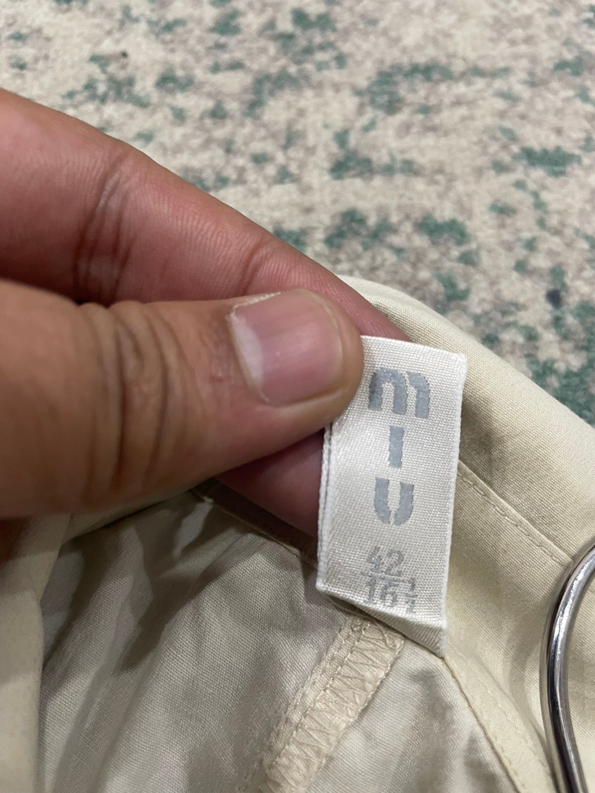 Early 2000s Miu Miu Elastane Khaki Button Up Shirt - 11