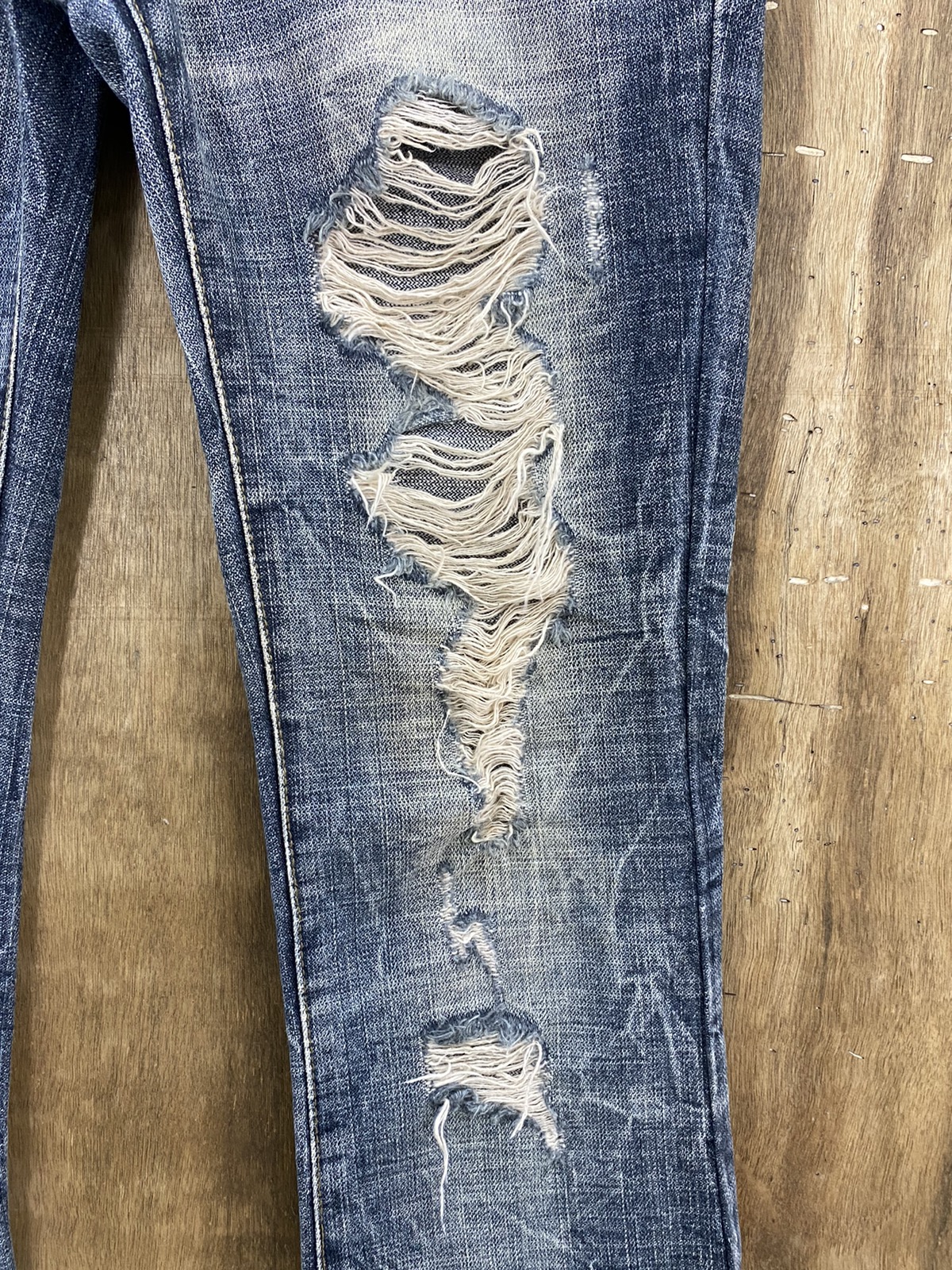 Distressed Denim - Maraxia Blue Distressed Denim Pants #1035 - 7