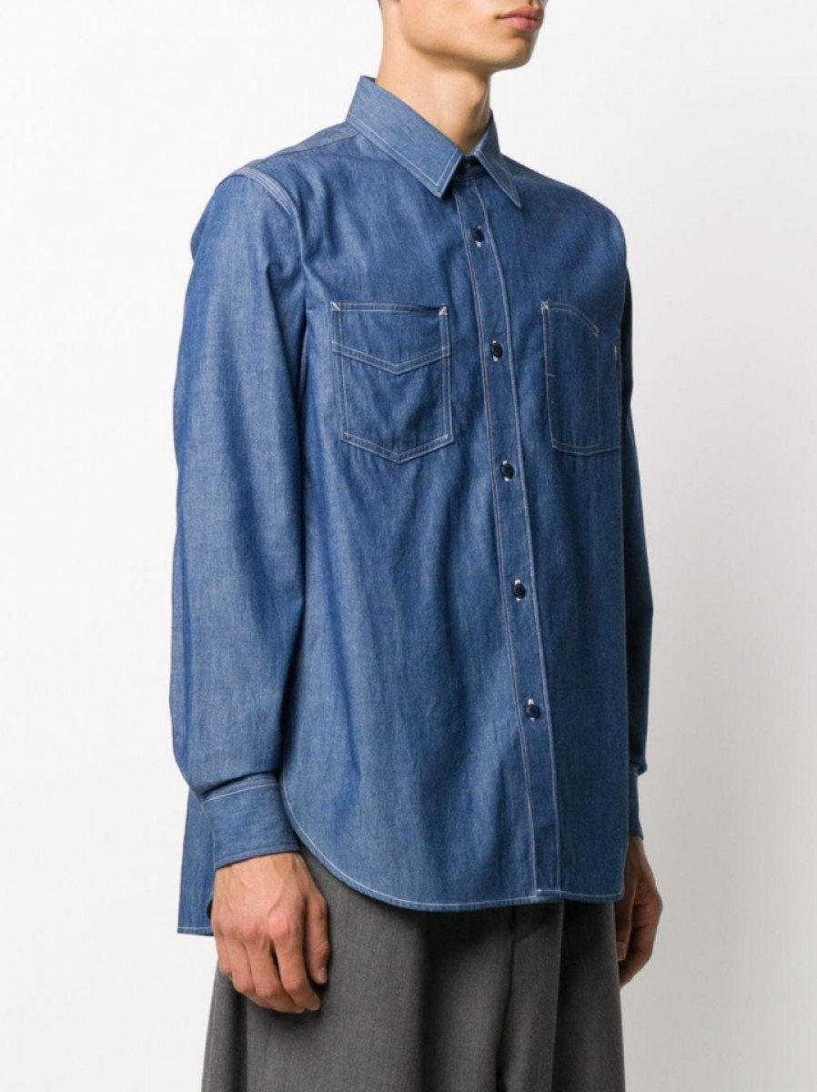 BNWT AW20 FUMITO GANRYU PLEATED DENIM SHIRT 2 - 1