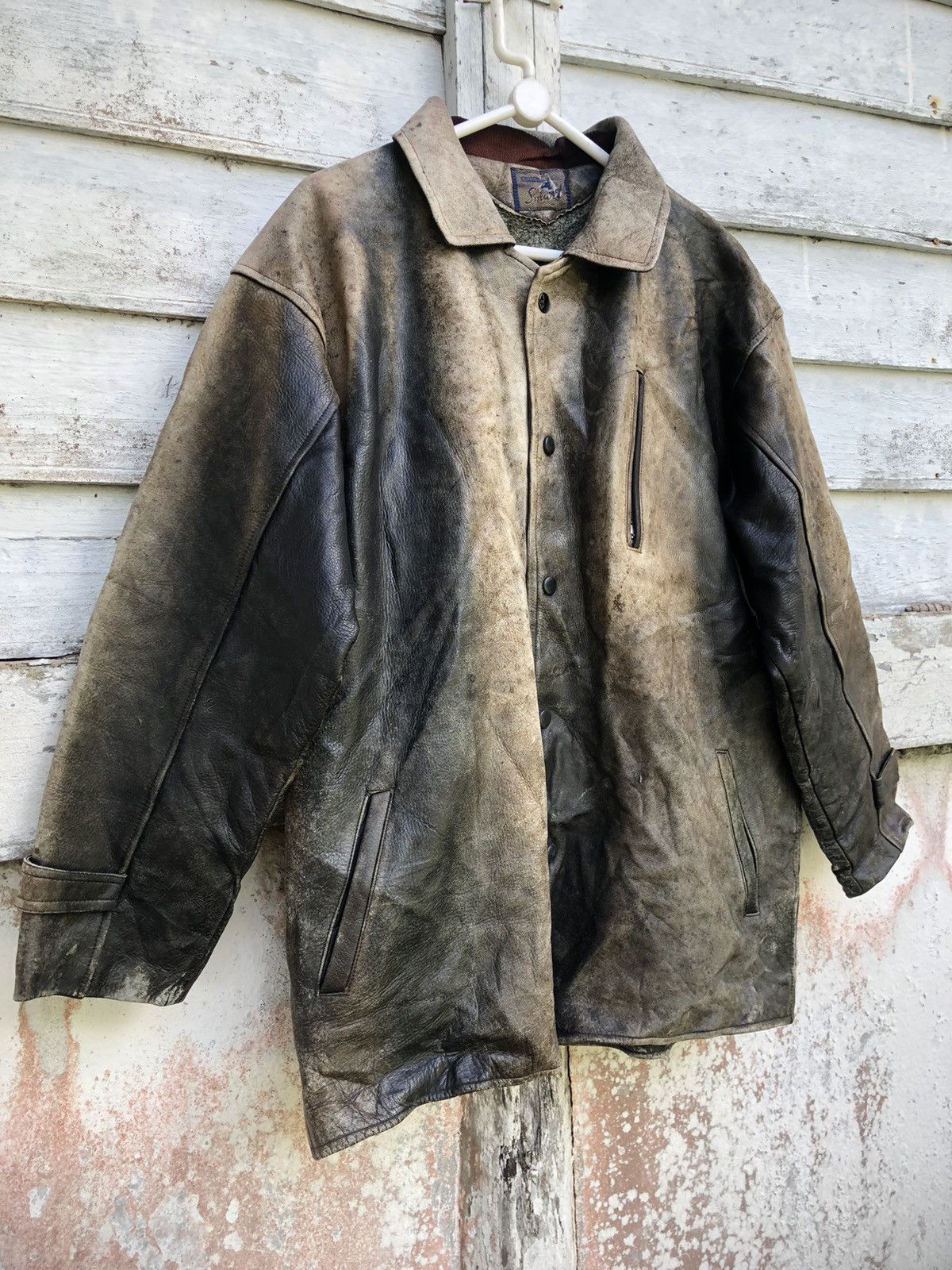 Vintage - 80s Superior Smart Horse Hide Nice Aging Leather Jacket - 3