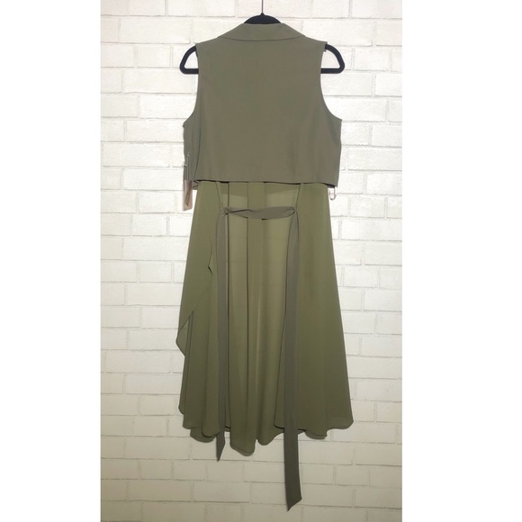 Forever 21 Olive Drapey Longline Belted Vest - 3