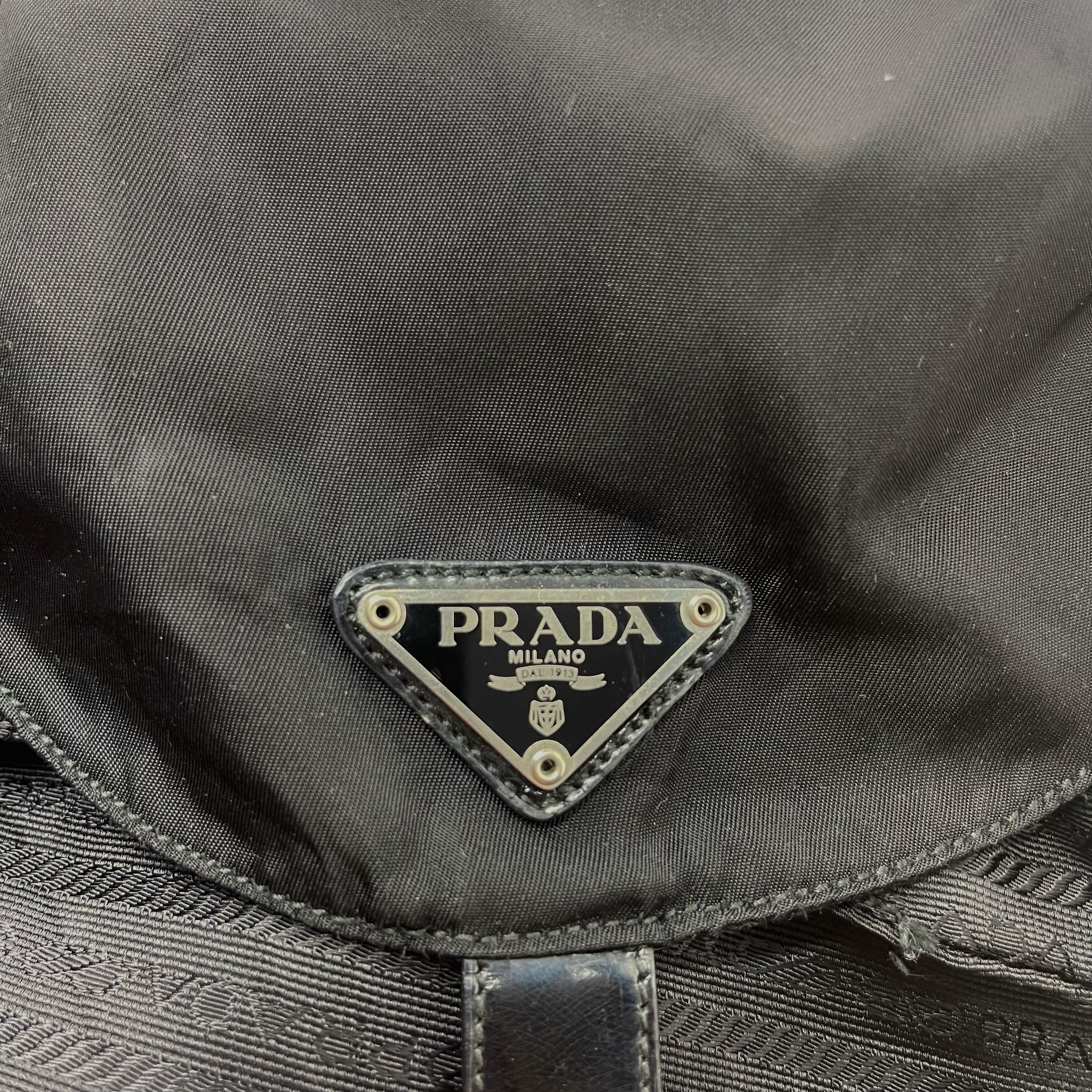 Vintage Prada Black Nylon Back Pack - 6
