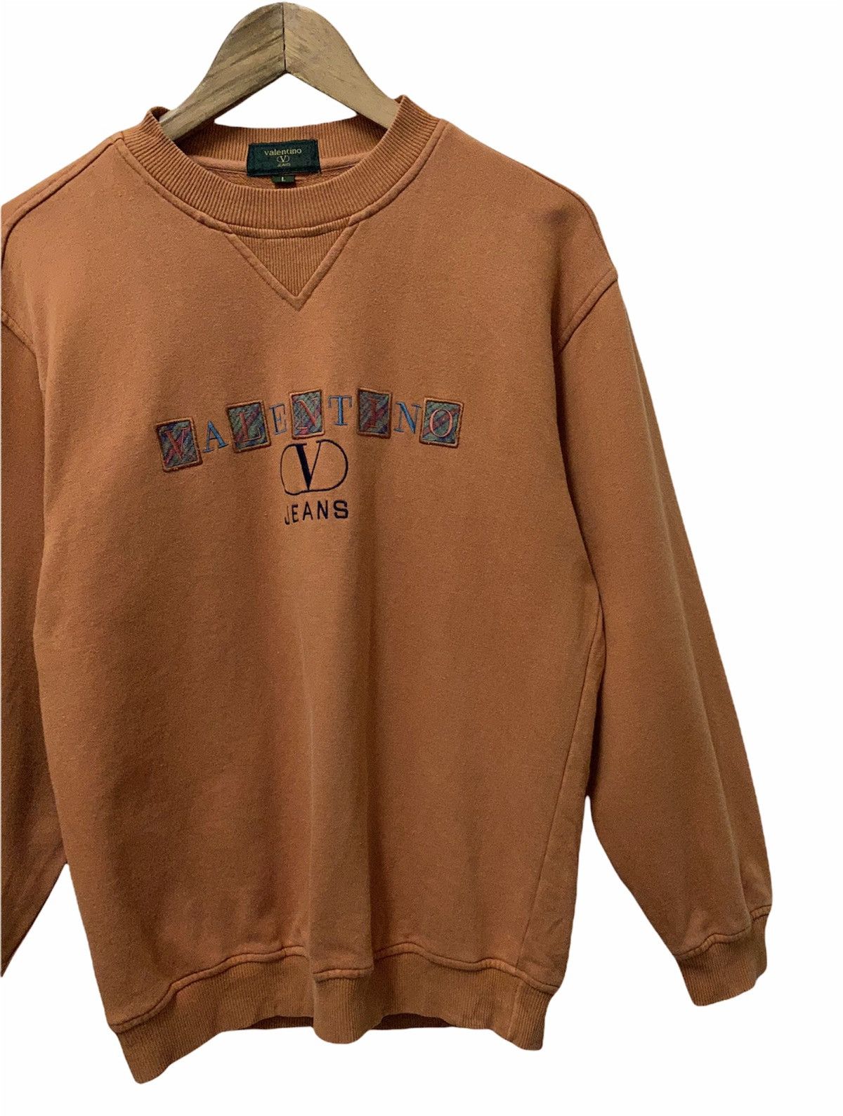 VALENTINO Sweatshirt Big Logo Spell Out Orange Jumper - 5