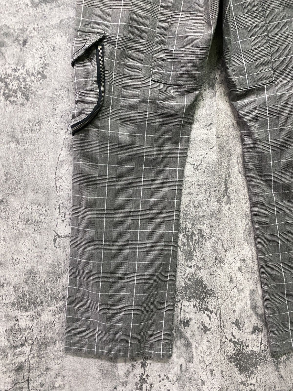 Japanese Brand - 31040=SKKONE Cargo Multipocket Checked Bondage Style Pant - 13