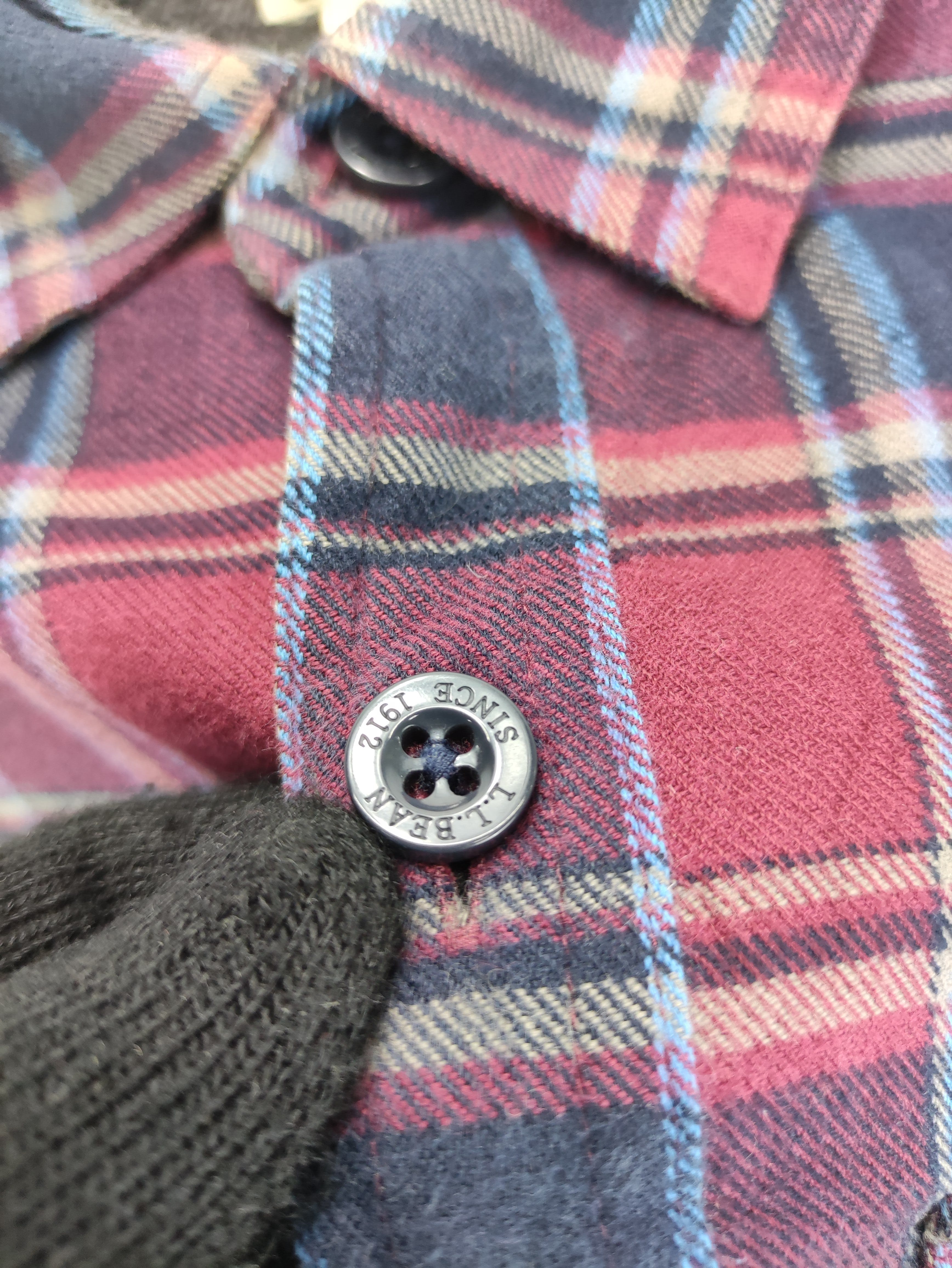 Vintage L.L.Bean Flannel Lining Fleece Button Up - 2
