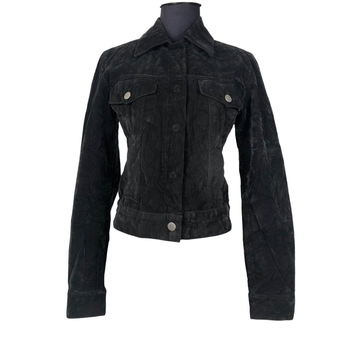 Maison Margiela MM6 Artisanal Black Painted Velvet Jacket - 1