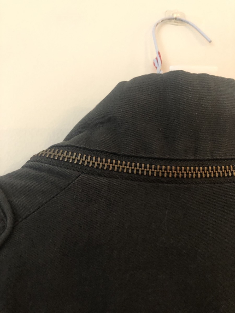 Veronique Branquinho - Black biker type cotton jacket zip collar - 3