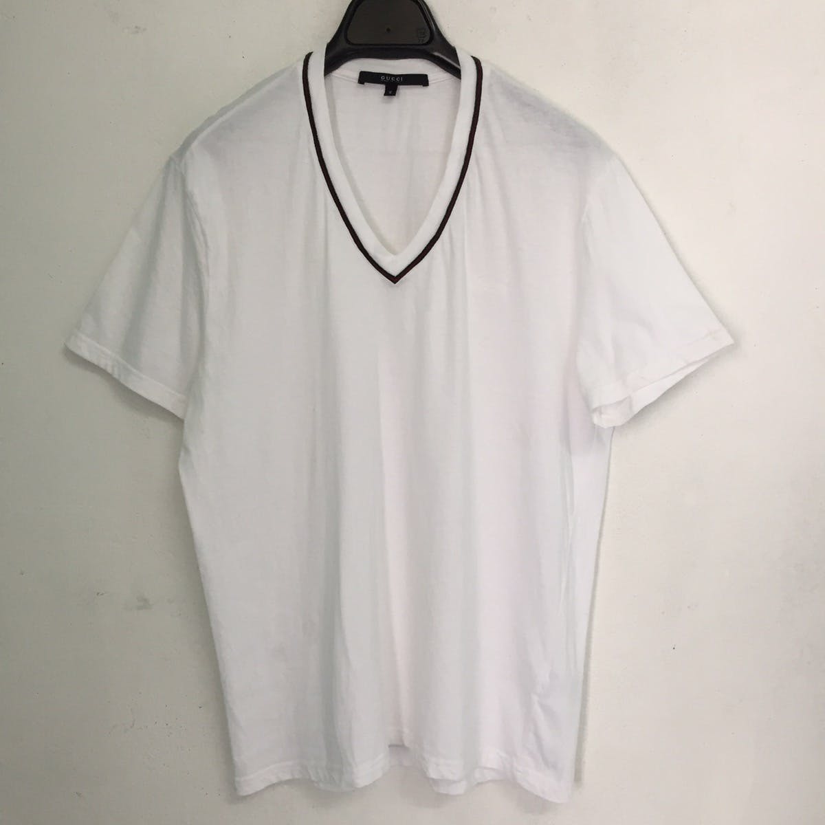 Gucci White Tee V Neck MADE IN ITALY - 1