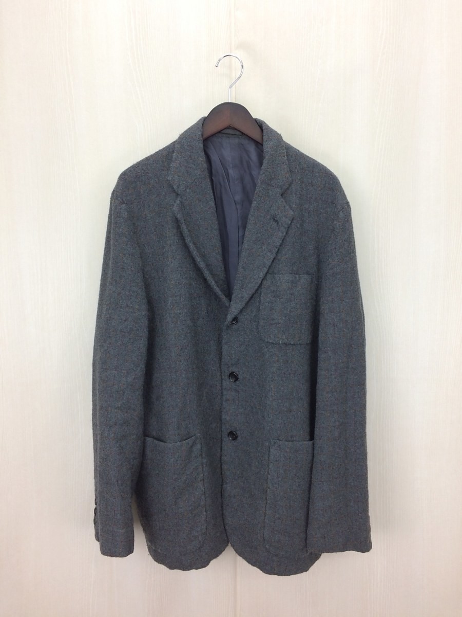 grey wool striped jacket L - 1