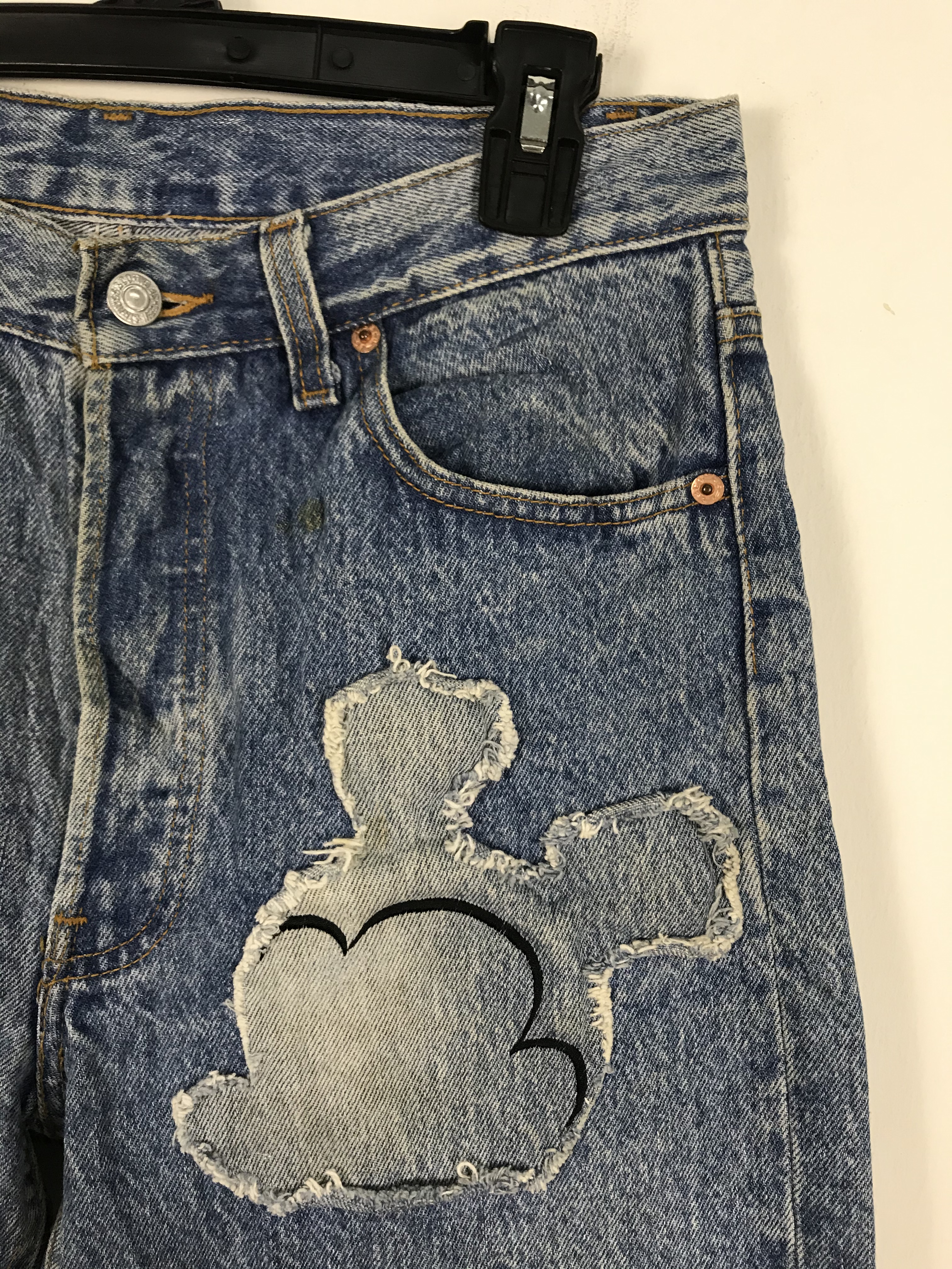 Size 30x31 Levis 501 Mickey Sta Patchwork Faded Jeans #2590 - 4