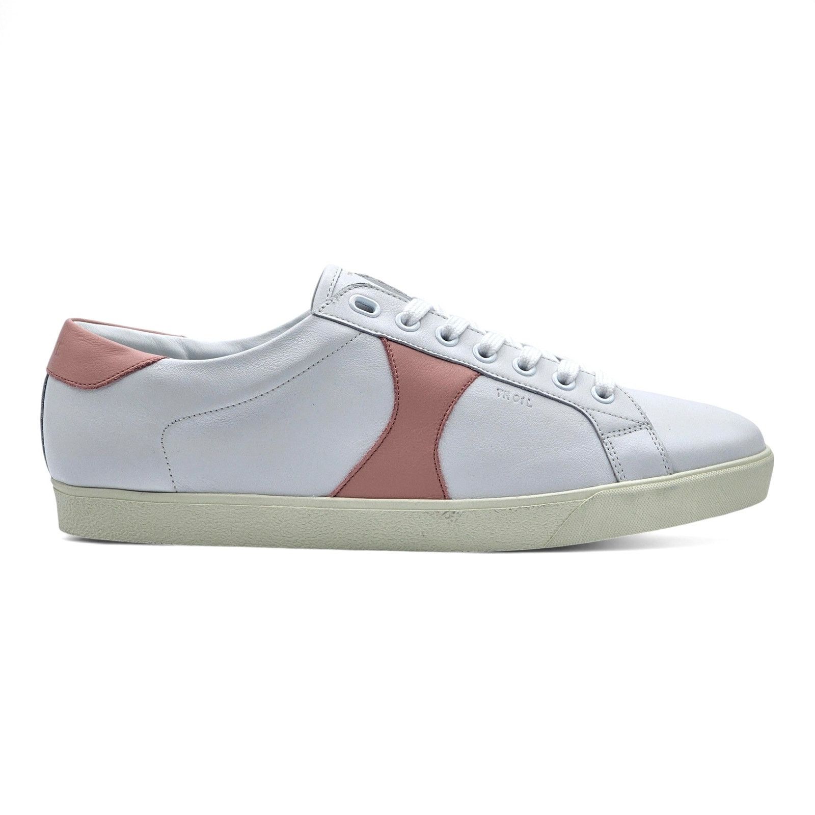 Triomphe Low Top Leather Lace Sneakers in White Pink sz 42 - 3