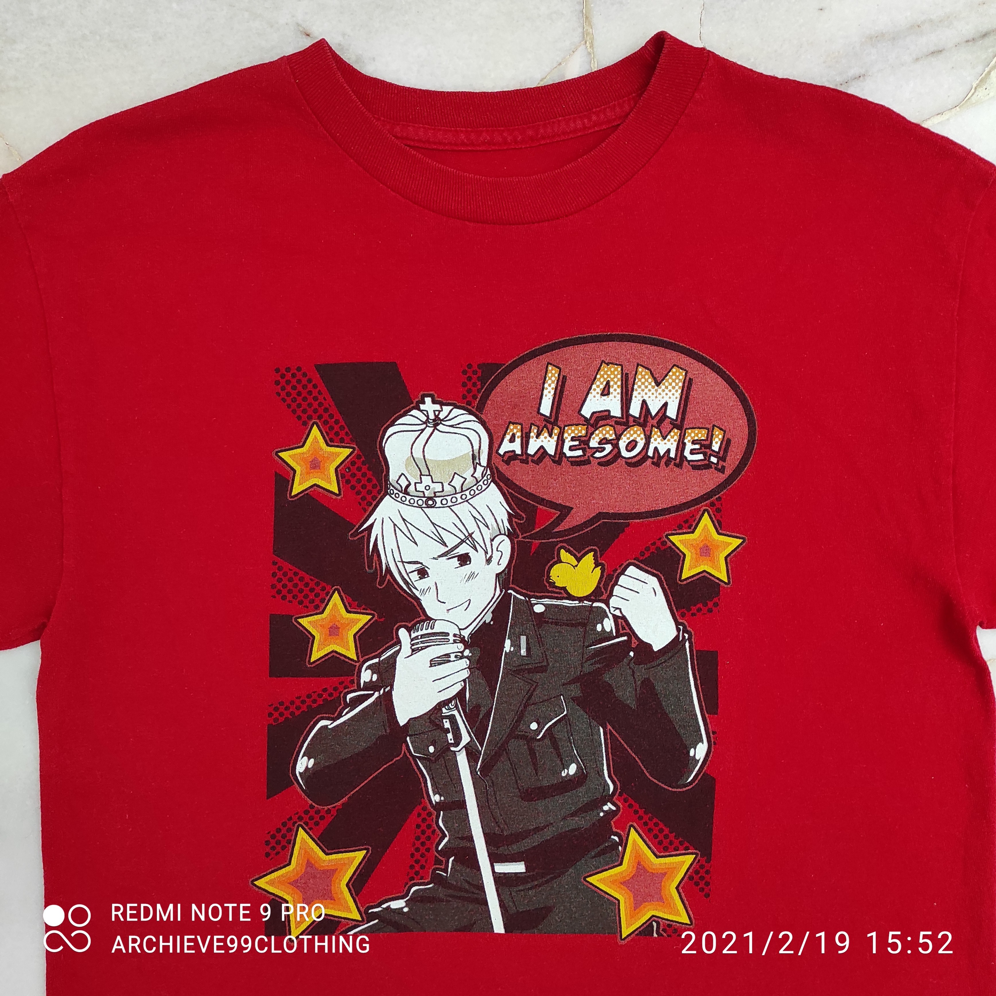Anima - OG mesh 2008 Hetalia anime "i am awesome" tee - 4