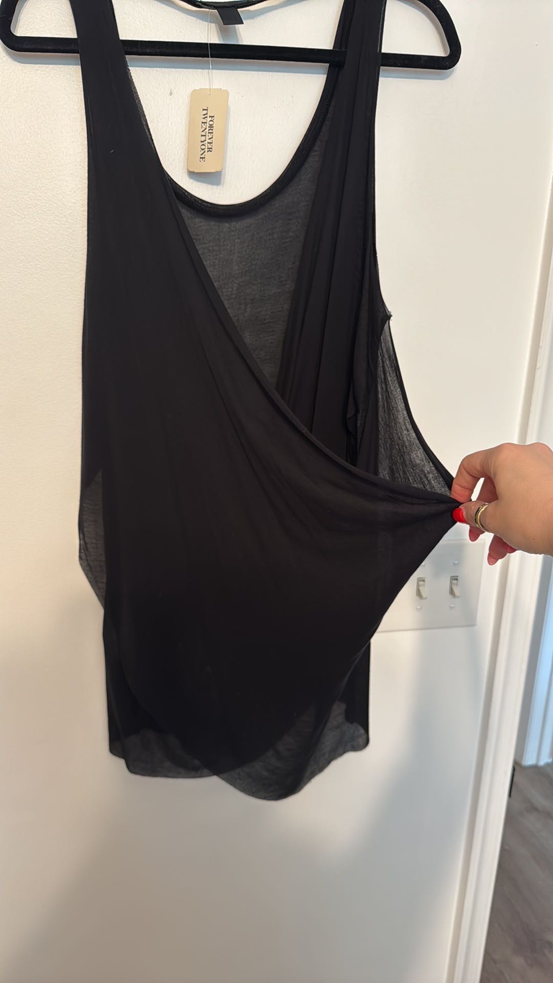 Forever 21 Sheer Drapey Crossover Back Tank - 6